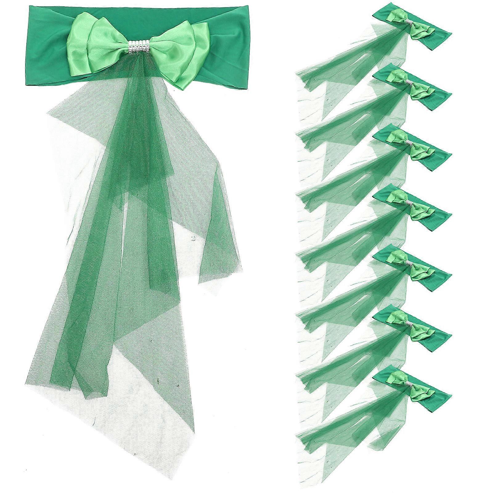 Sashes Για Καρέκλες Διακοσμητική Καρέκλα Sashes Wedding Green 60X32X2CM Σατέν Ειδικές Περιστάσεις 10Τμχ