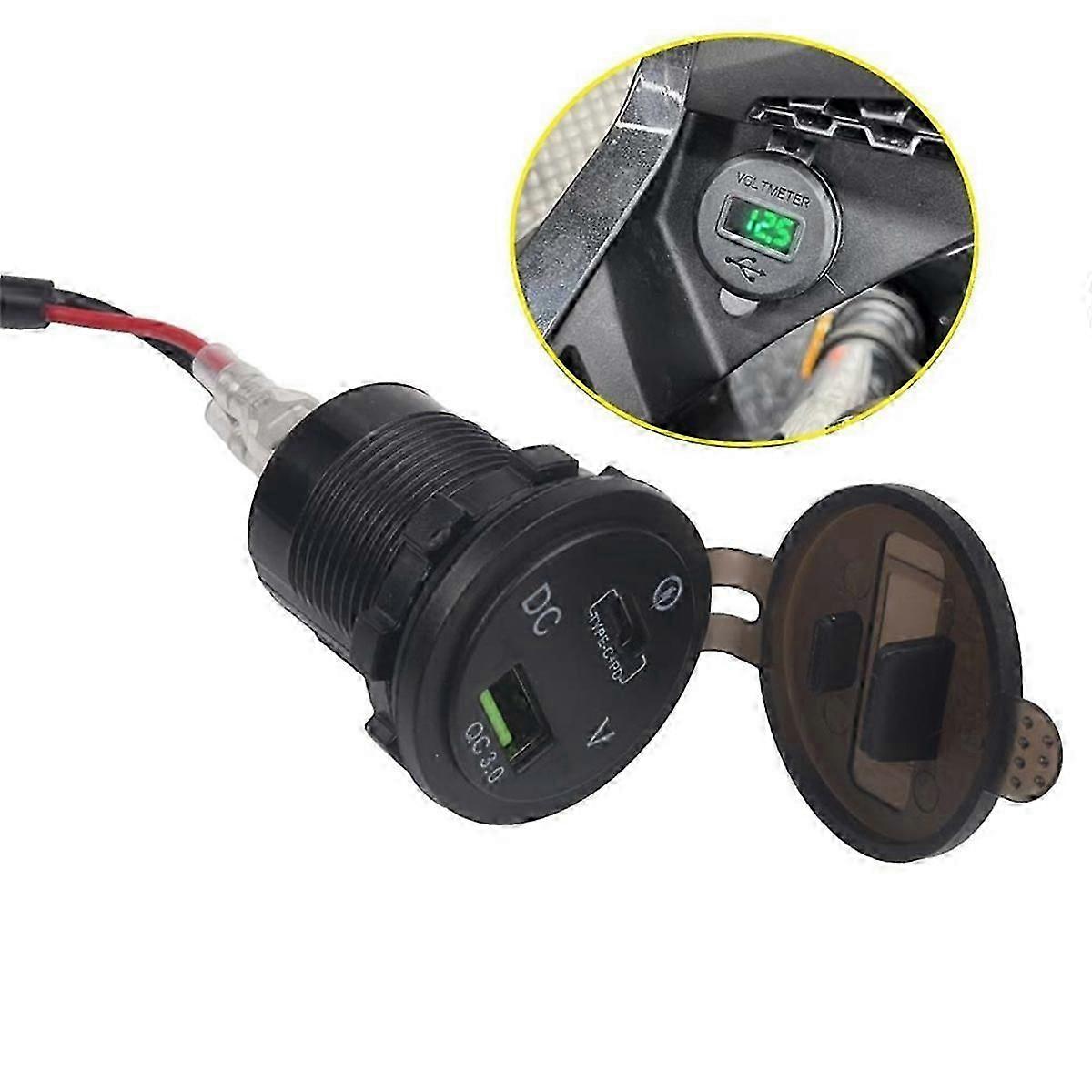 Motorcycle USB Charger with Voltage Display for CB500X