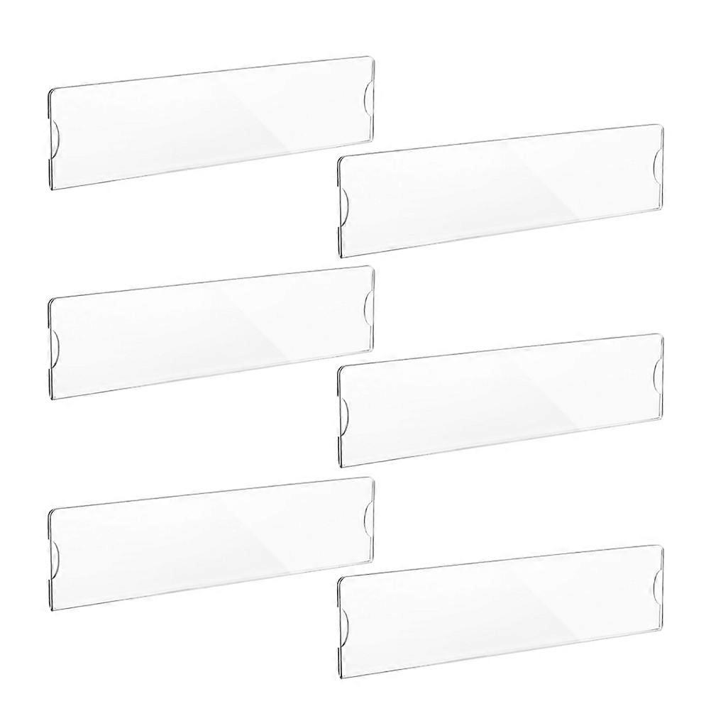 Clear Door Sign Holder Transparent Acrylic Name Plate Holder Wall Mountable Rectangular Professional Display Restaurant Use 6Pcs