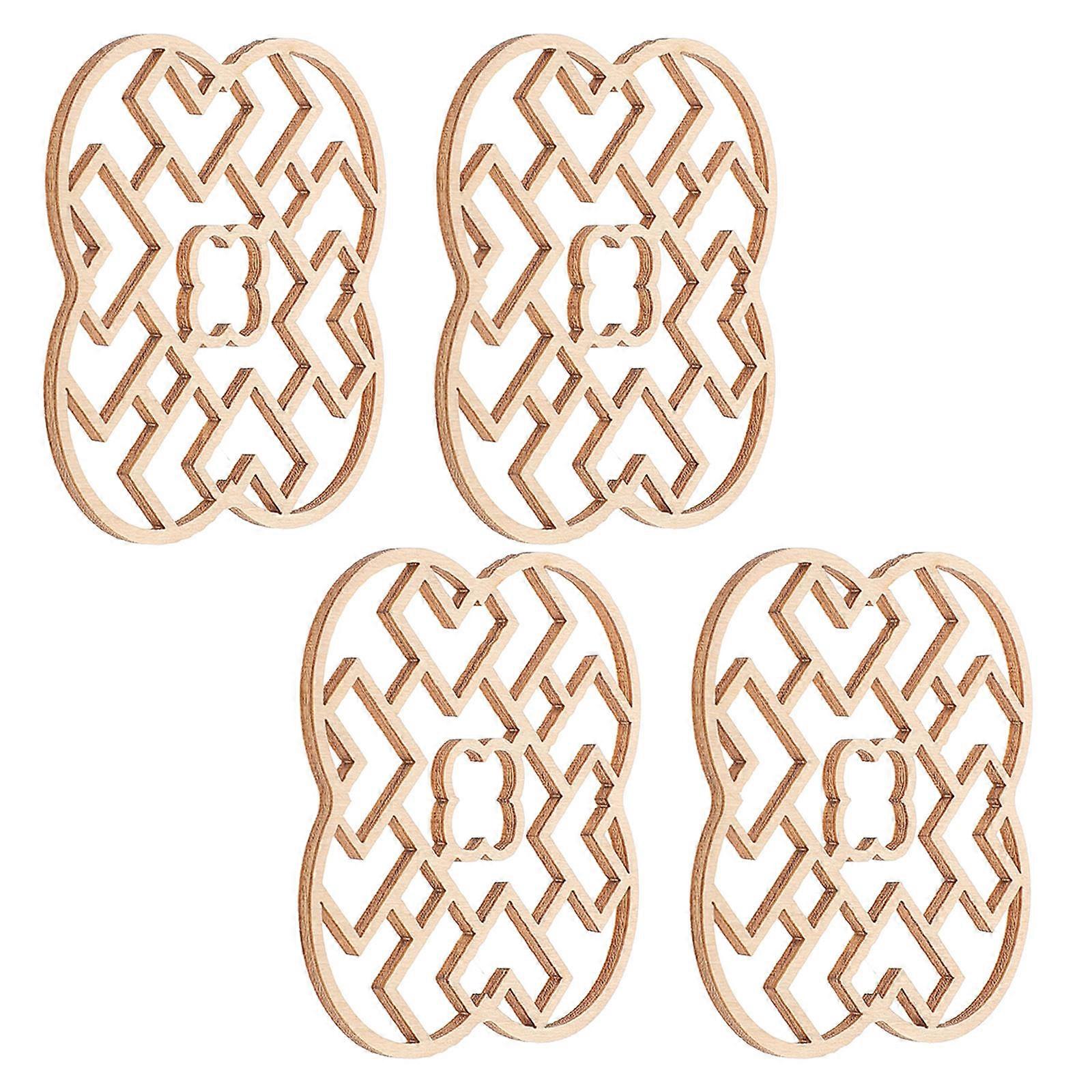 Miniature Model Furniture Miniature Wooden Windows Window Opening And Closing Effect Craft Projects 6.00X6.00X0.20CM 4Pack