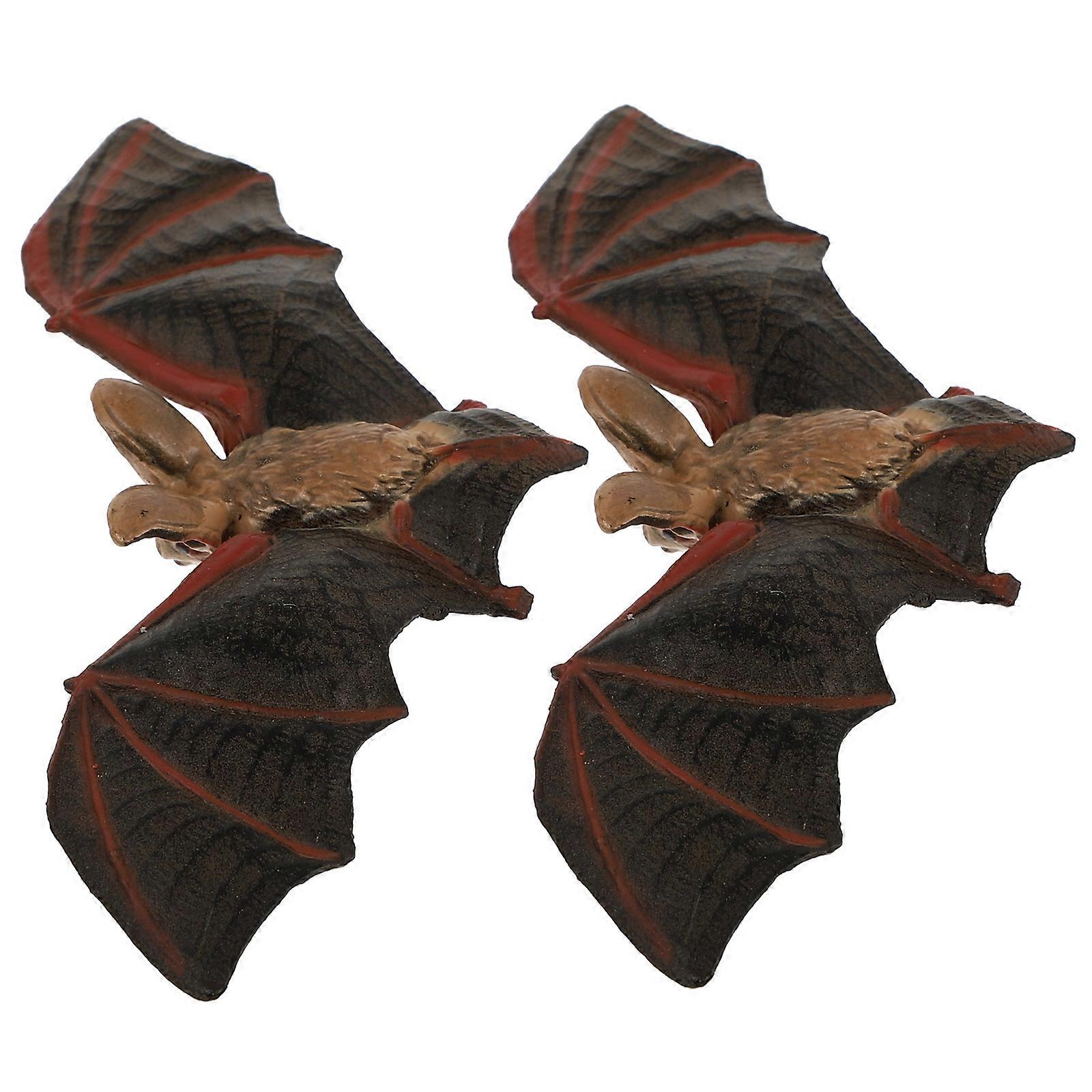 2Pcs Realistic Plastic Bat Models for Halloween Party Supplies