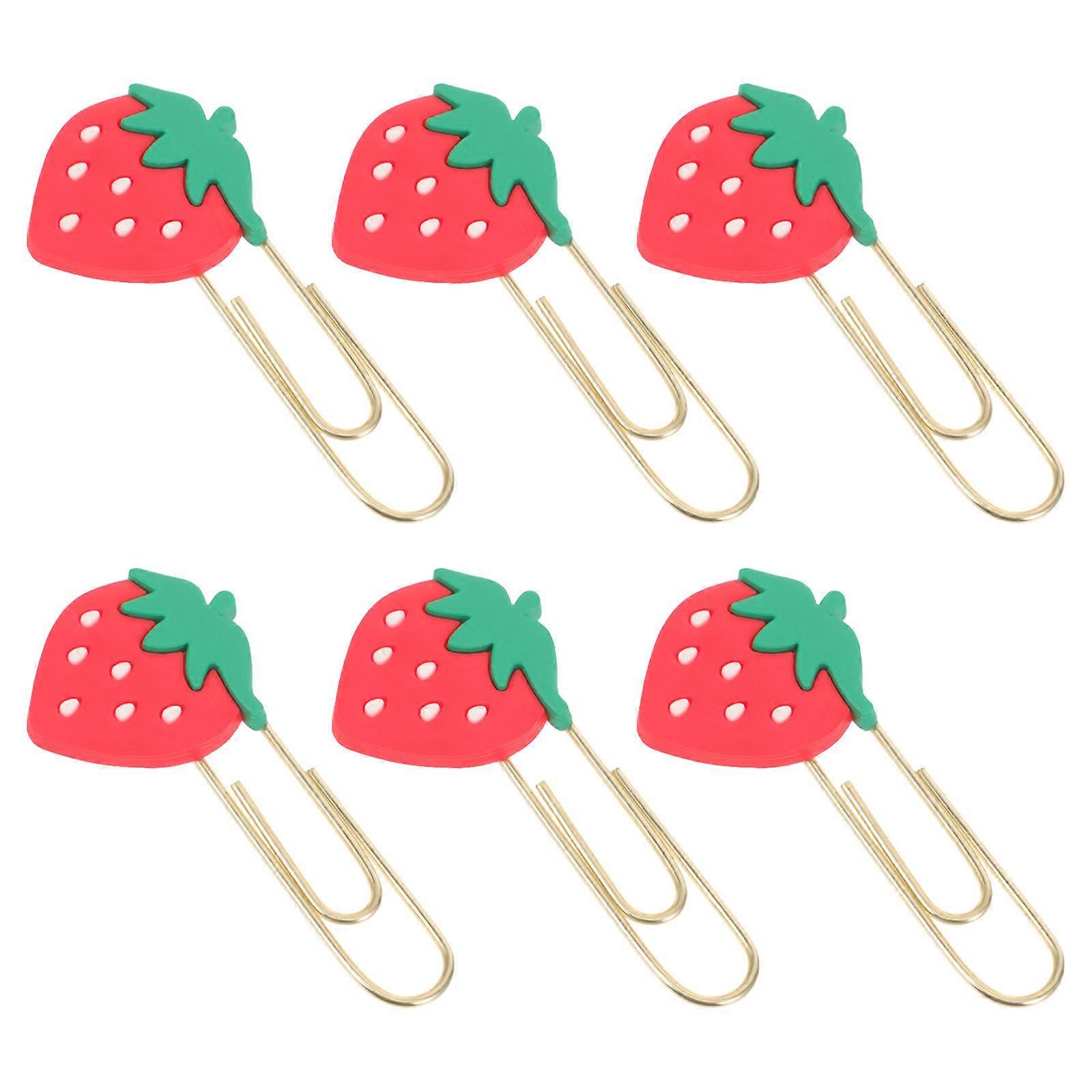Fruits Paper Clips Cartoon Pattern Binding Pages Office Stationery 8Pcs