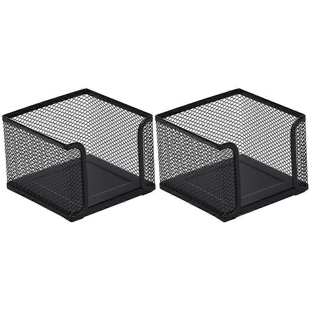 Desk Memo Pad Holder Notepad Container For Office Iron Rectangular Modern Design 4.1X4.1X3.1in 2Pcs