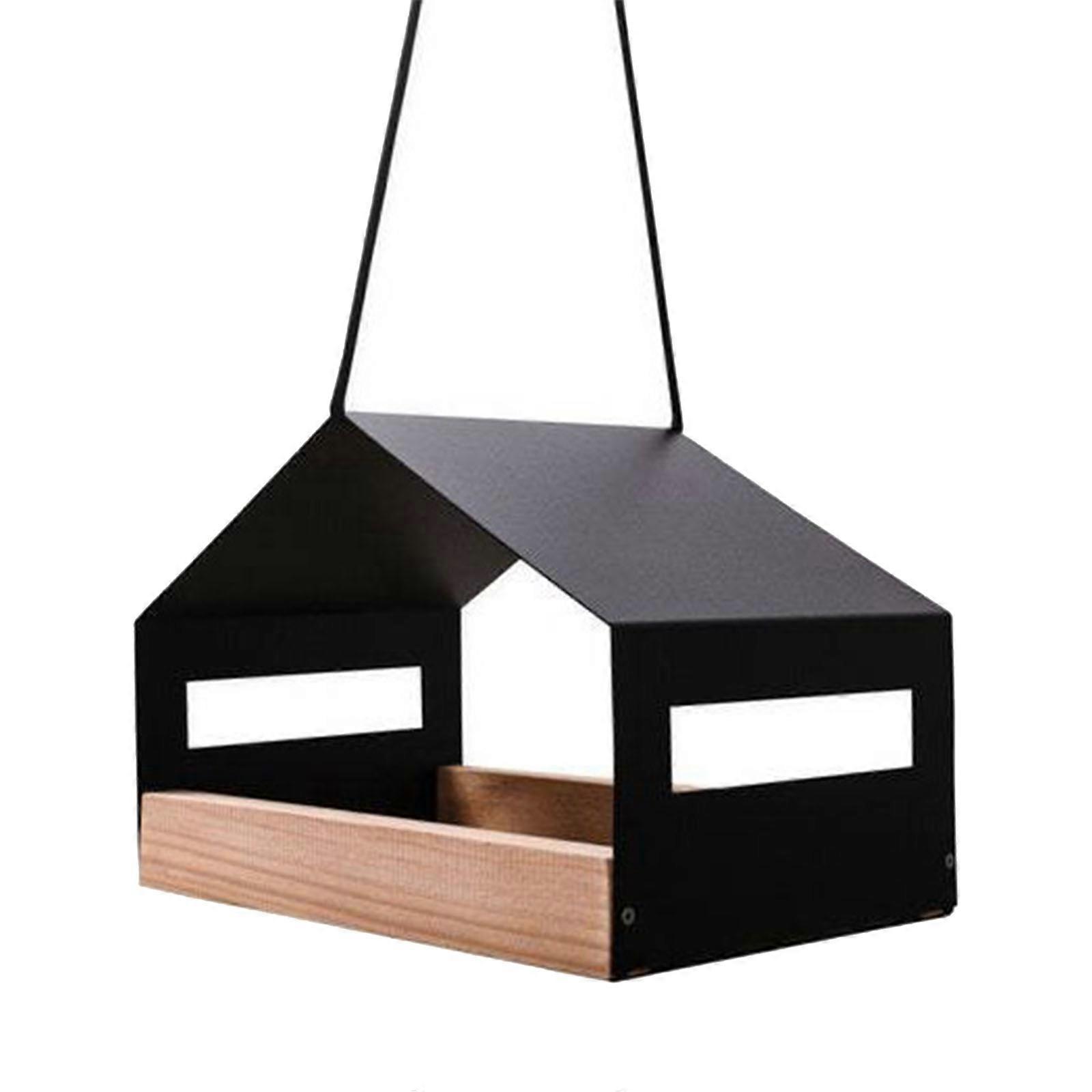 Wooden Bird Feeder For Garden Patios Squirrels Proof Hanging Feeder for Wildbird Feeding Watching Bird Observation Station