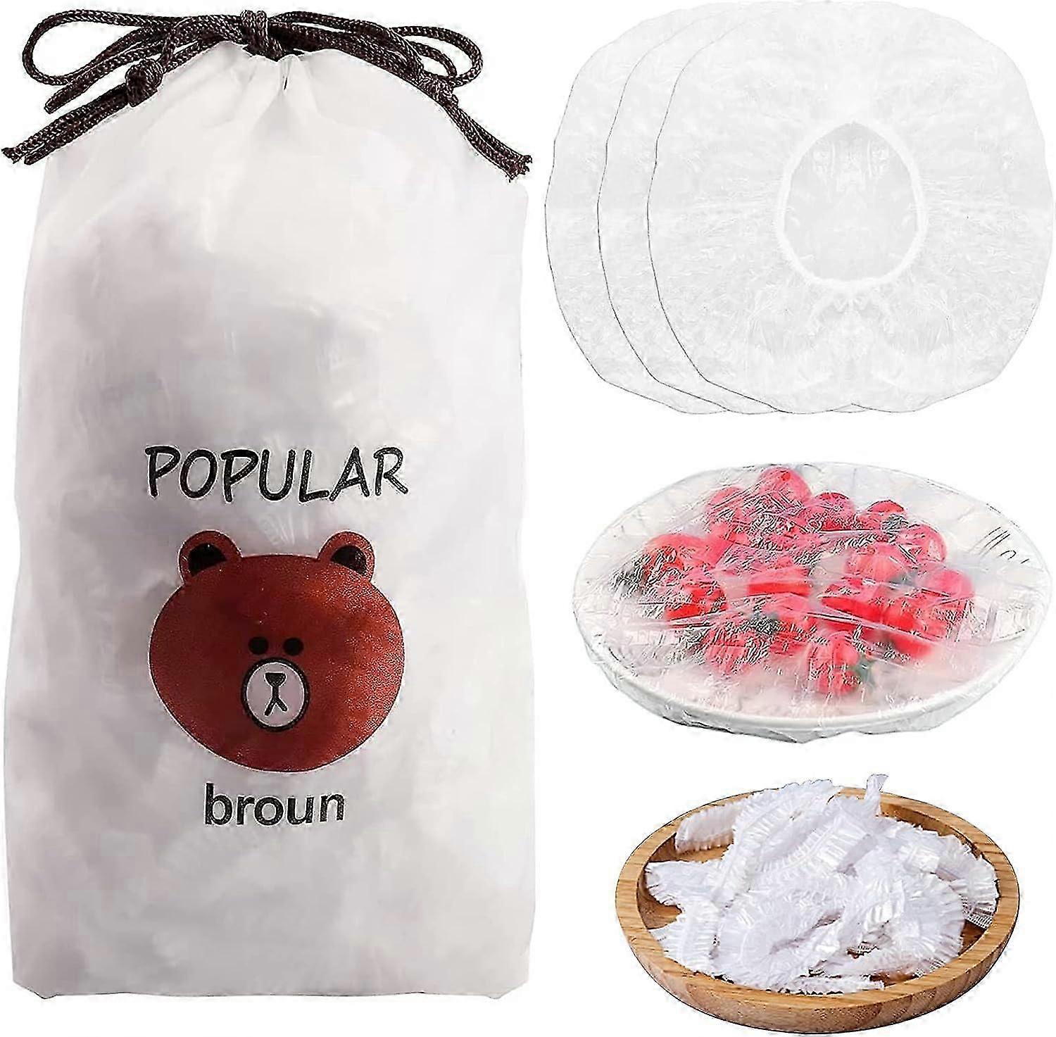 Sacs de conservation des aliments réutilisables - Lot de 100 couvercles de vaisselle élastiques
