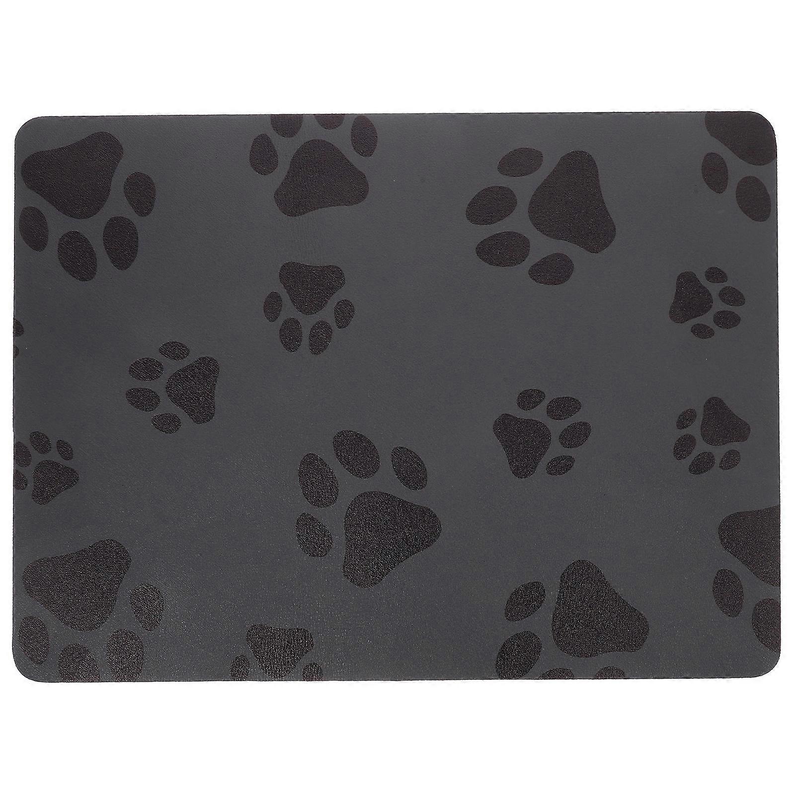 Absorbent PU Diatomite Pet Feeding Mat for Dogs & Cats, Quick Dry Non Slip Bowl Mat, Easy Clean Foldable Design with Stylish Paw Pattern