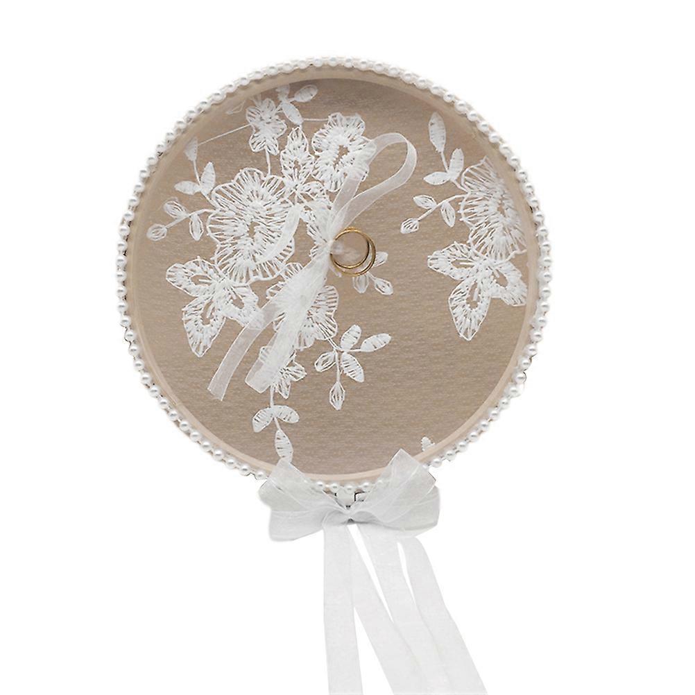 Graceful Design Flower Ring Pillow Square Shape for Home Decoration Wedding Prop 1Pack