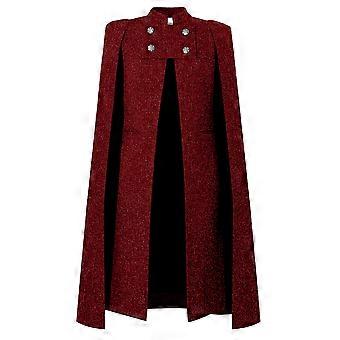 Chic Star Plus Size Tweed Cape Duster Coat In Red