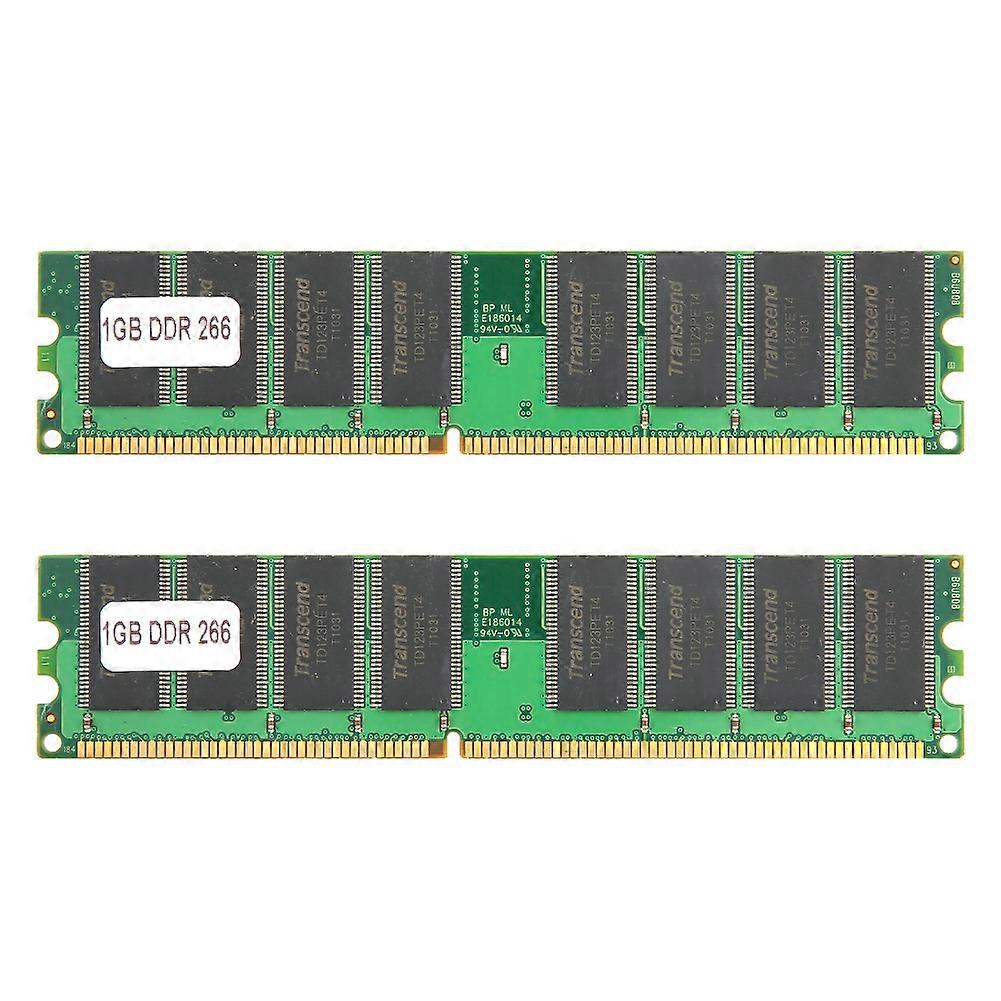 2Pcs Memory Module Desktop Full Compatible DoubleSided 16Grain DDR 1GB 226Mhz PC2100