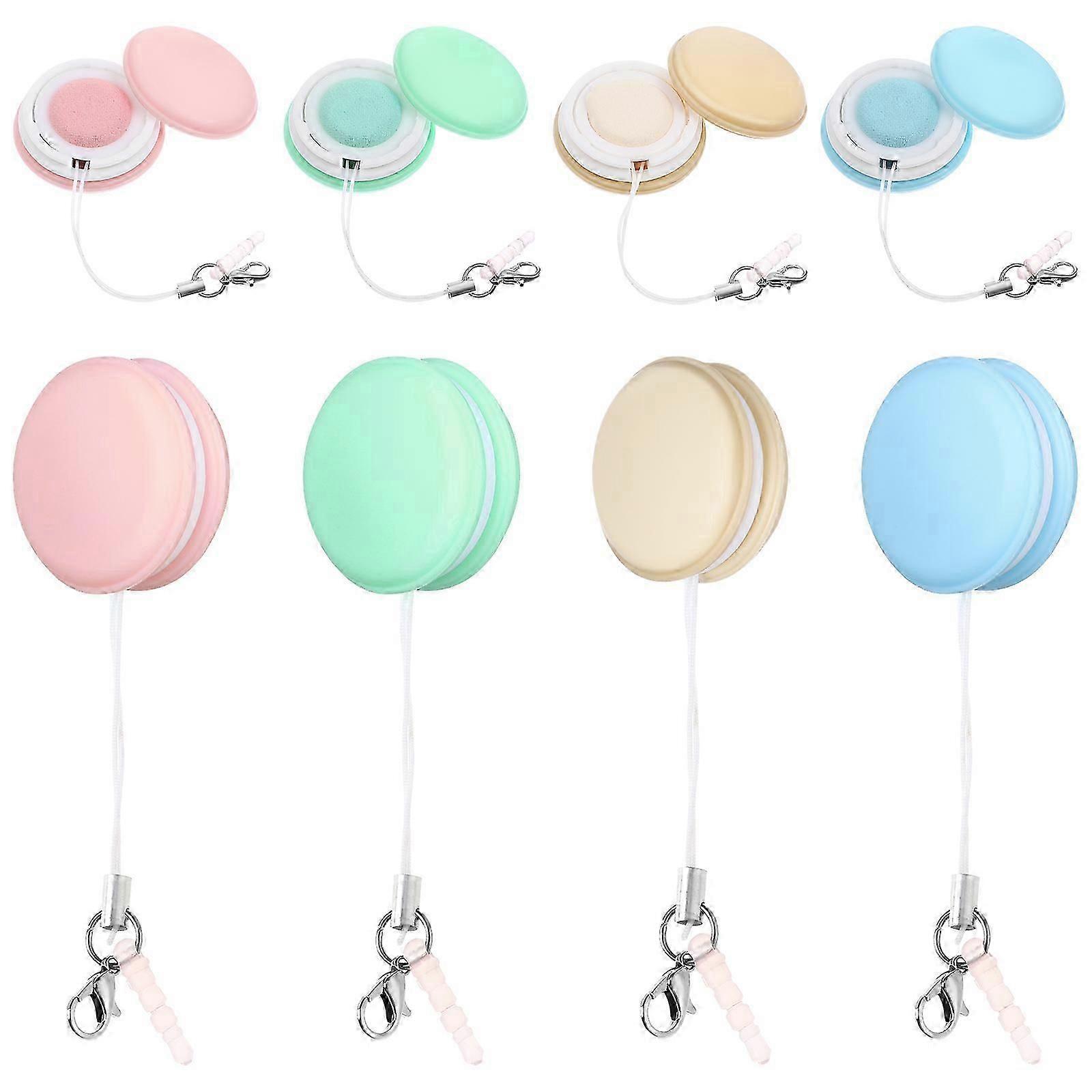 8 Pcs Phone Screen Cleaners Macaron Shaped Phone Cleaning Wipes Brushes Cellphone Lanyards Decorative Pendants