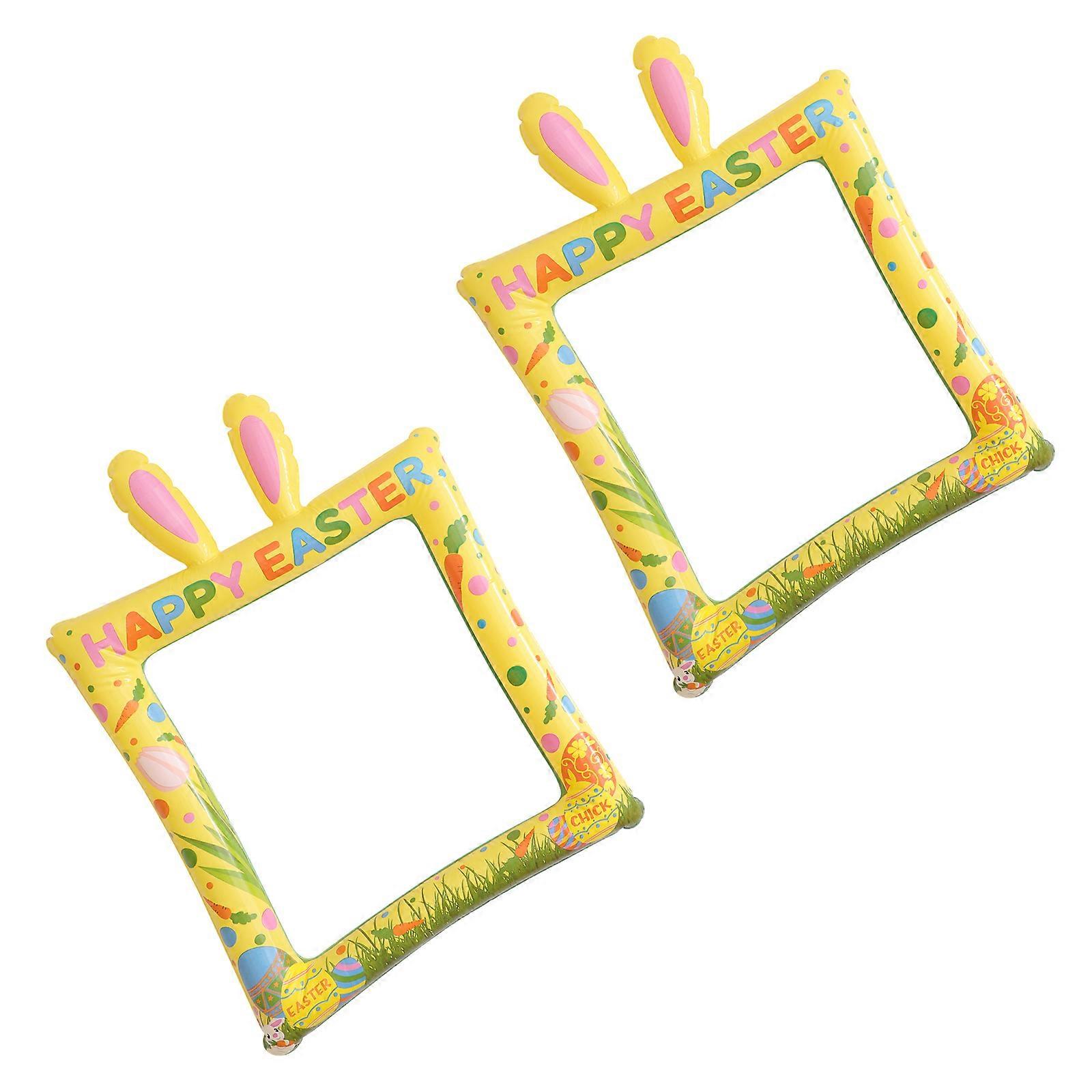 Party Decoration Inflatable Rabbit Pattern Photo Frame for Easter Party 2Pcs