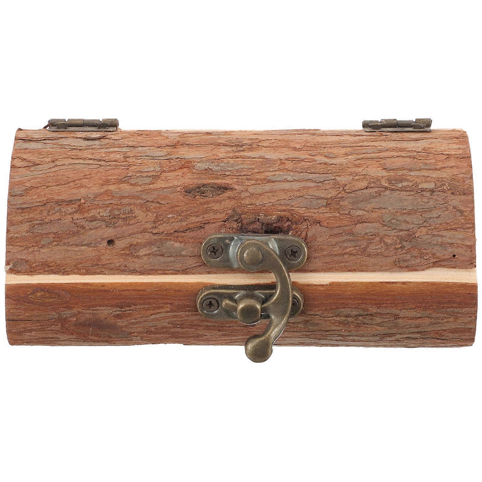 Jewelry Box Women Rustic Wedding Decor Wooden Display Ring Case 1Set