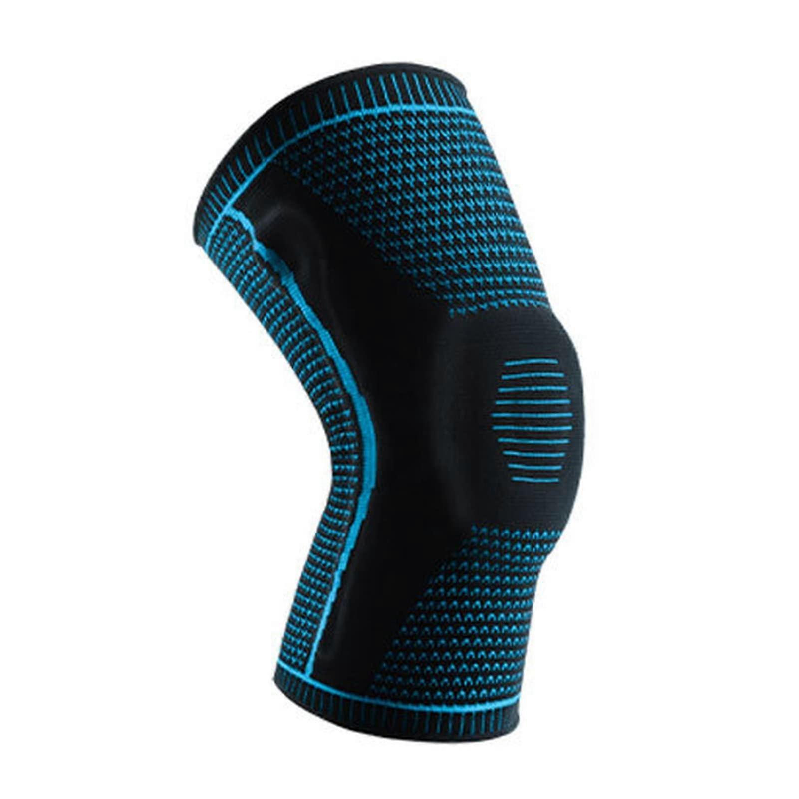 Knee Pads for Sports Support, Silicone Patella Protector for Running and Volleyball, Size L, Blue, 1PC