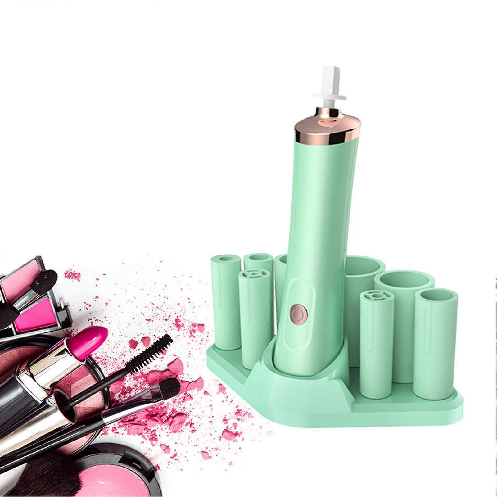Makeup Brush Cleaner Machine Multi Size High Speed Automatic Fast Drying Residues Removal Green 