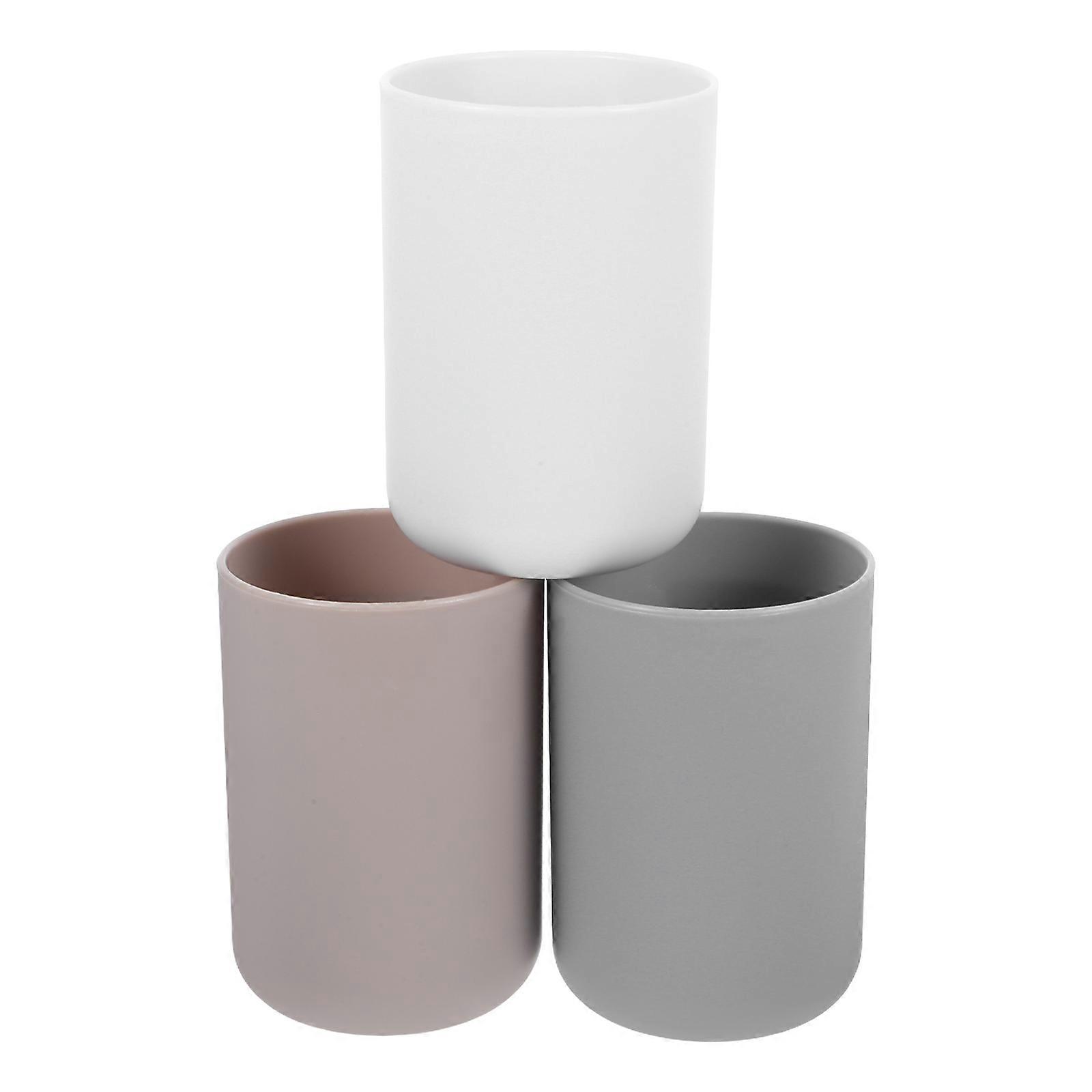 Tooth Brushing Mugs Travel Elegant Gray 10.30X7.20X7.20CM Storage Cup 3Pcs