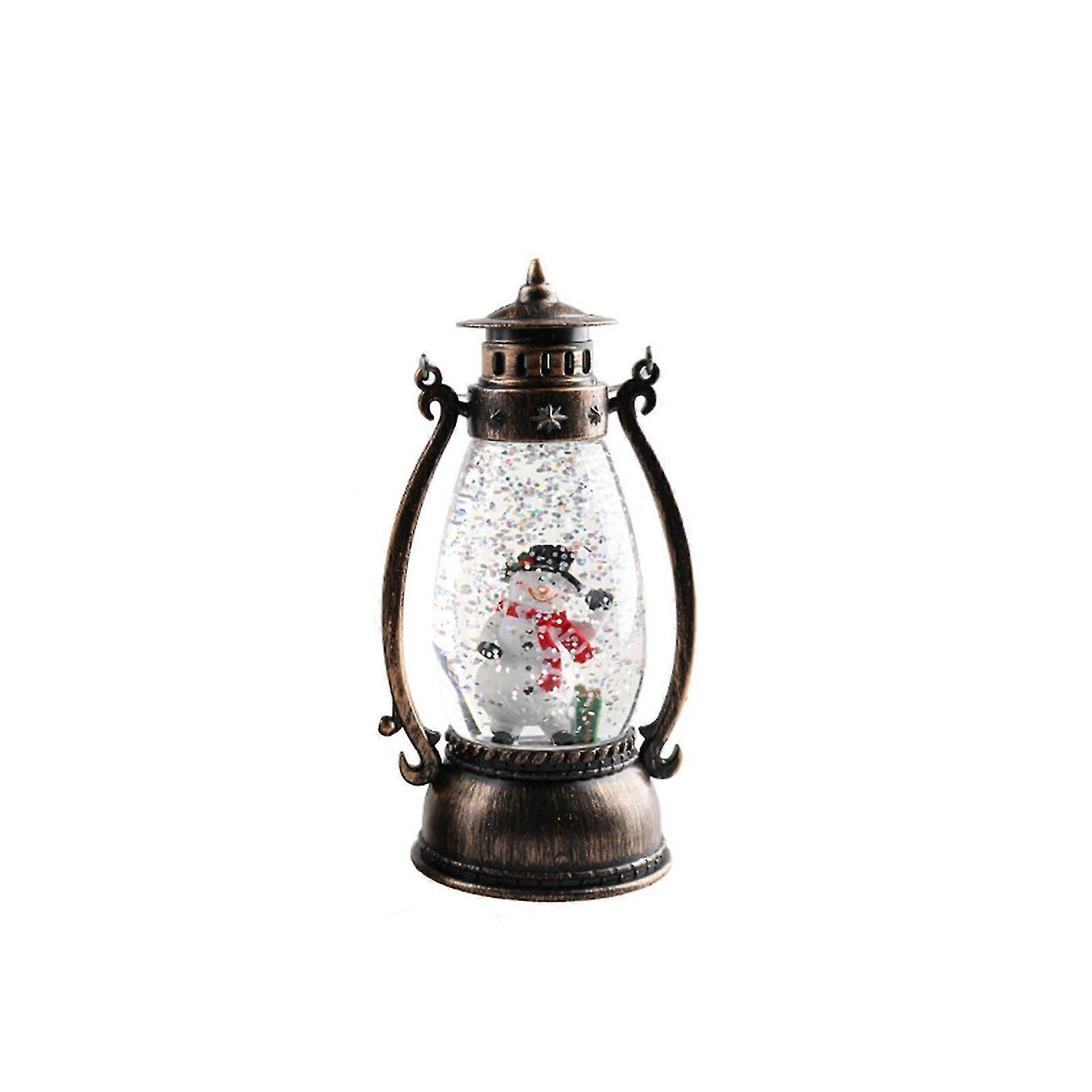 Christmas LED Retro Small Oil Lights Portable Simulation Kerosene Lamp Pot Shaped Luminous Wind Lantern Decorative Ornaments