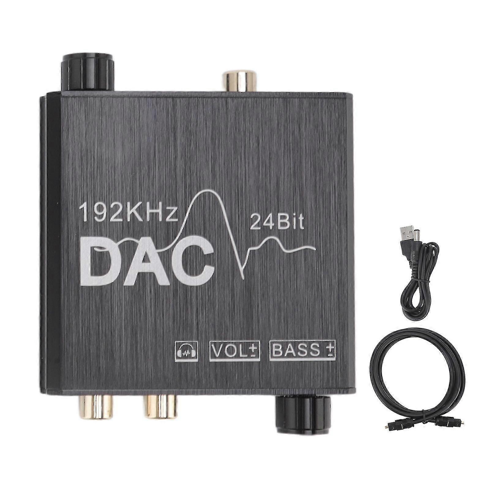 192KHz Digital to Analog Sound Converter Aluminum Alloy Adjustable Plug and Play DAC Converter for Players HD DVD