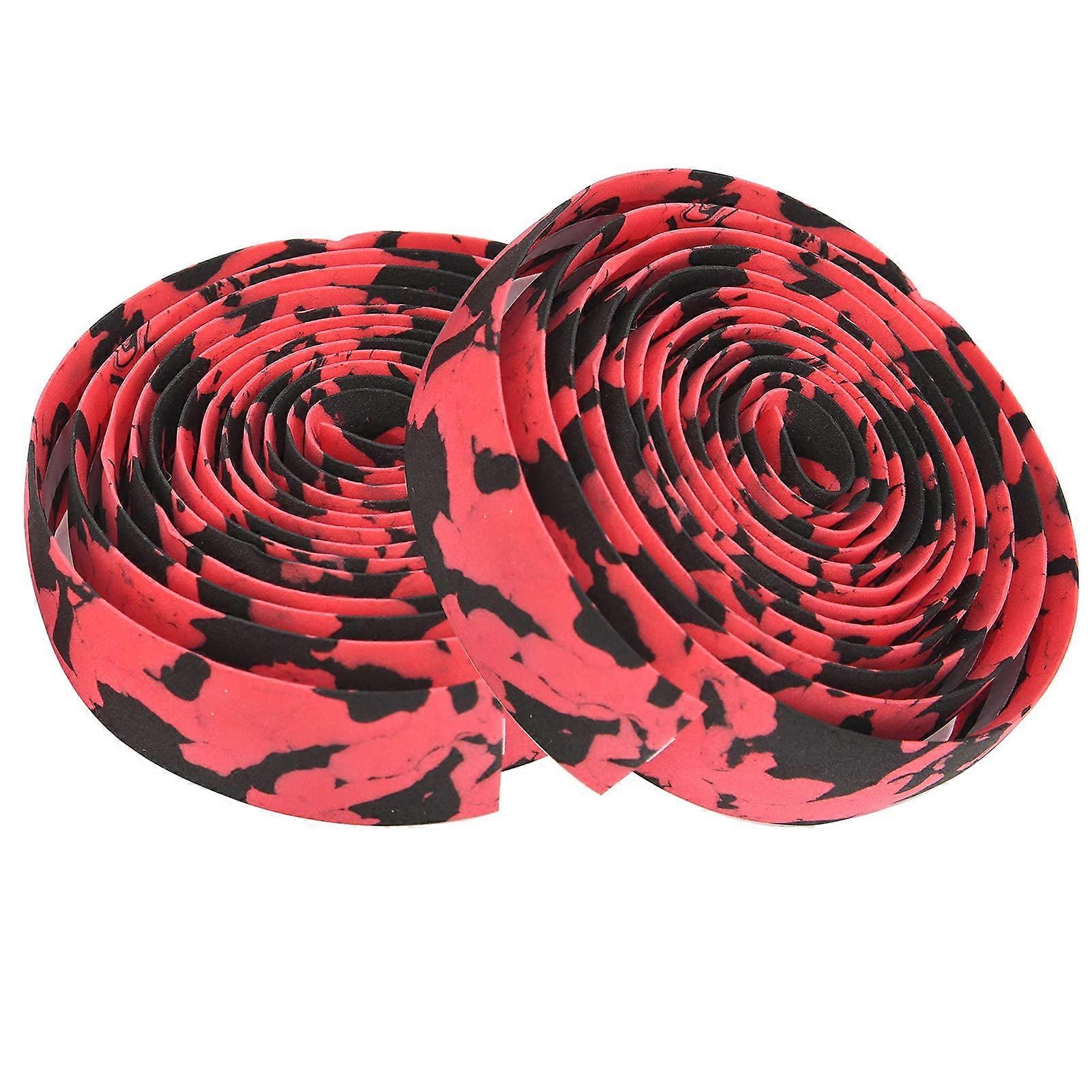 Mountain Bike Soft Handlebar Tape i Slip G Wraps with Slots for Road and Mountain Bikes (Black Red)