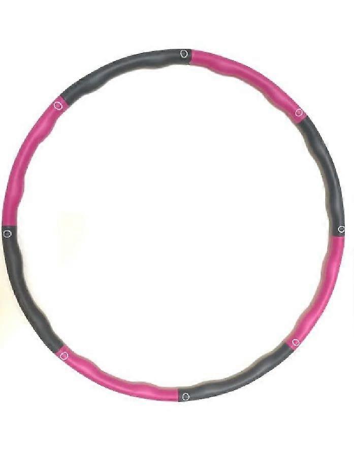 Hula Fitness Hoop Can Be Dismantled 3 Sizes up to Diameter 95 cm, Grey/Pink with Nubs