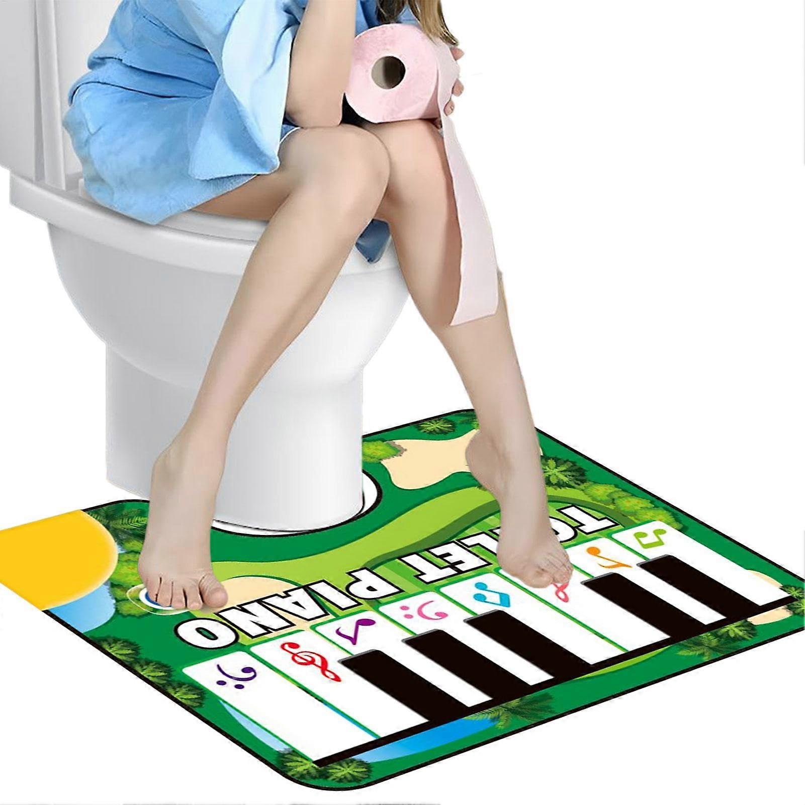 Piano Keyboard Toilet Mat, Potty Piano Mat, AntiSlip Rug with Sound for Bathroom Electronic Piano Floor Mat for Potty Training with NonSlip Base.