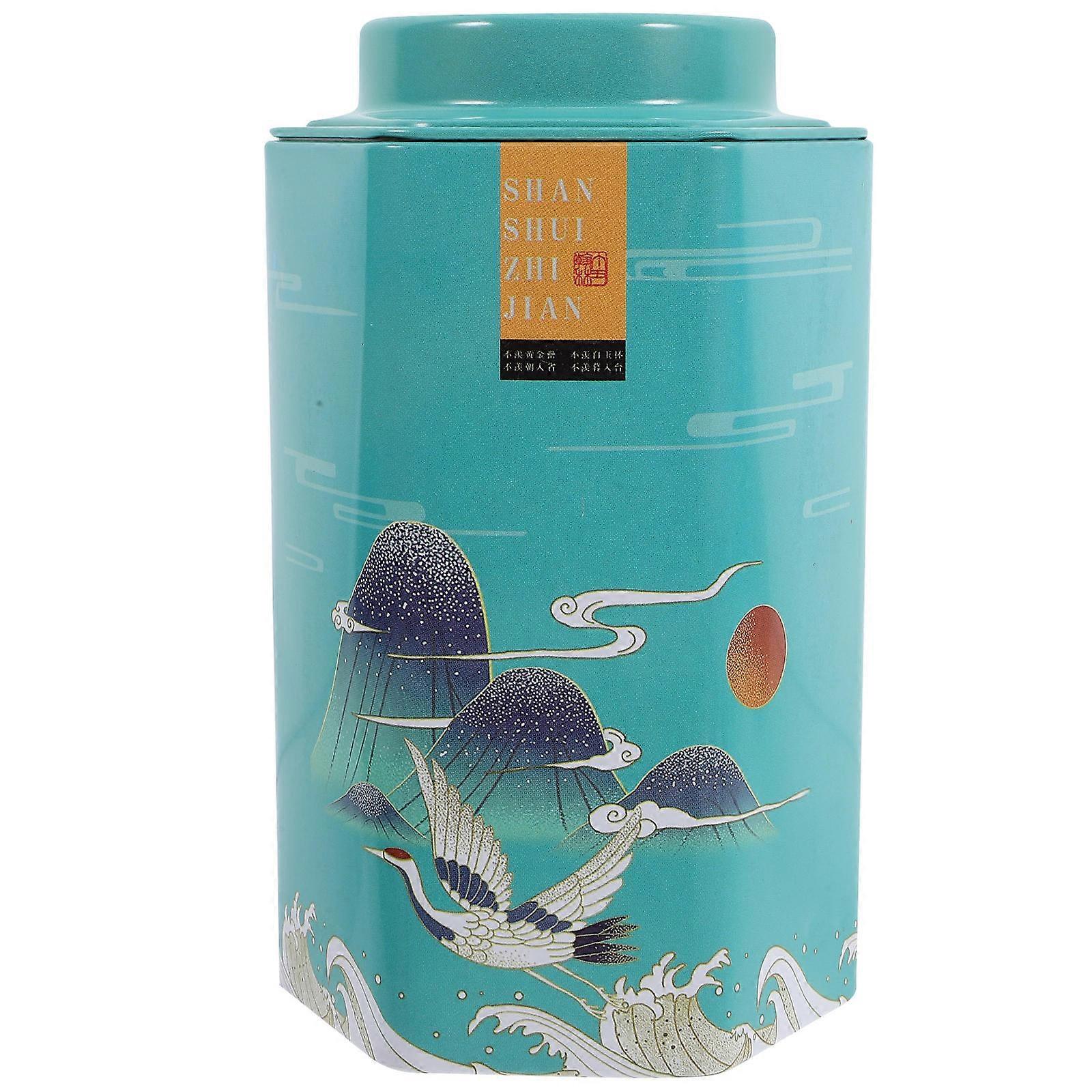 Tea Cans With Lids Hexagonal Tinplate Tea Jar Sealed Storage Container For Home Kitchen 4Pcs