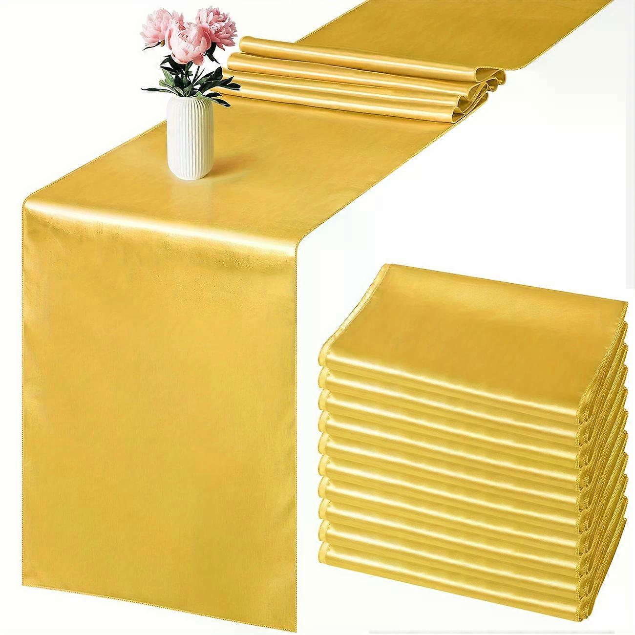 طقم من 10 عدائين طاولة من الساتان ، بطول 30.48 × 274.32 سم ، مصنوع من قماش ناعم ، مثالي لحفلات الزفاف ، حفلات أعياد الميلاد ، المآدب ، زينة المناسبات