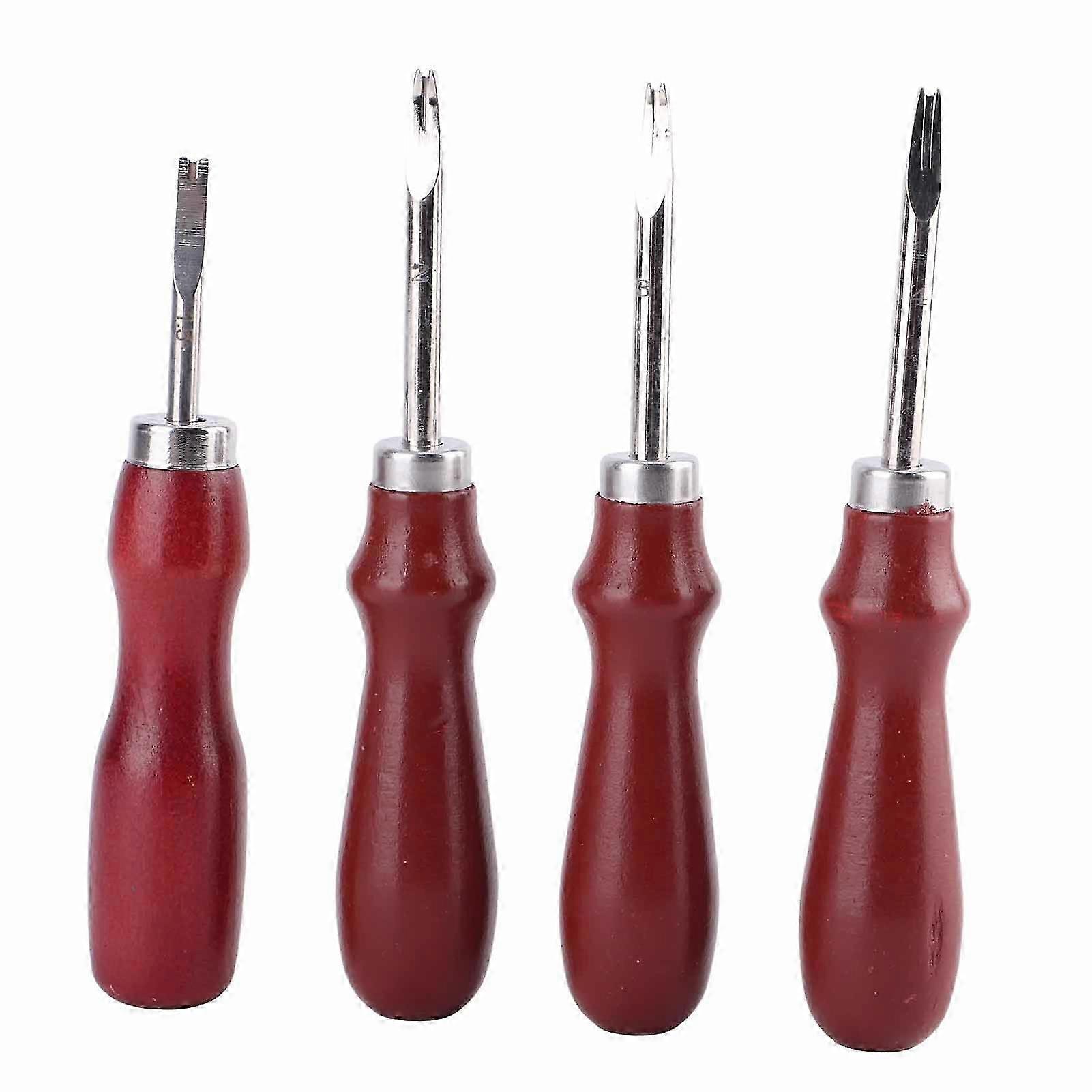 4 Pcs Leather Edger Chamfering Knife Sharpener Hand Made DIY Leather Tool Edge Beveler