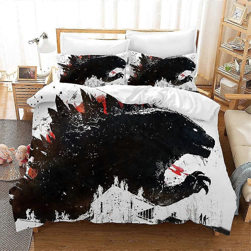 Capa de Edredão para Dinossauro Monstro, Fronha de Cama Anti-ácaro Macio 15% Algodão + 85% Microfibra (Duplo)