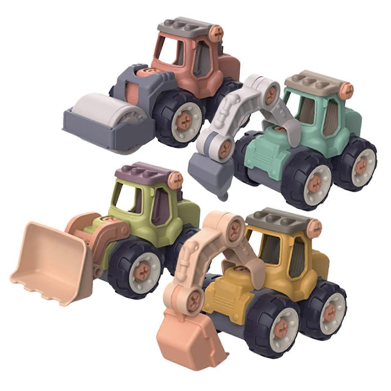 DIY Game Assembly Vehicles Set for Kids - 4 Construction Toys with Screwdriver, Desktop Decoration for Boys and Girls