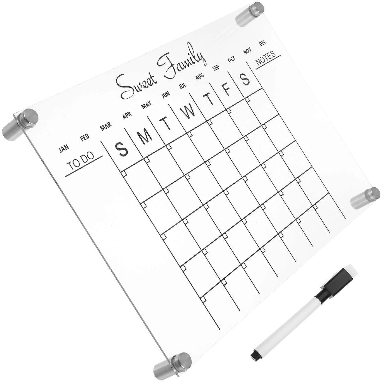 Wochenplaner Kühlschrank Acryl Memo Recording Board Transparent Rechteckig Minimalistisch Heimgebrauch 1Set