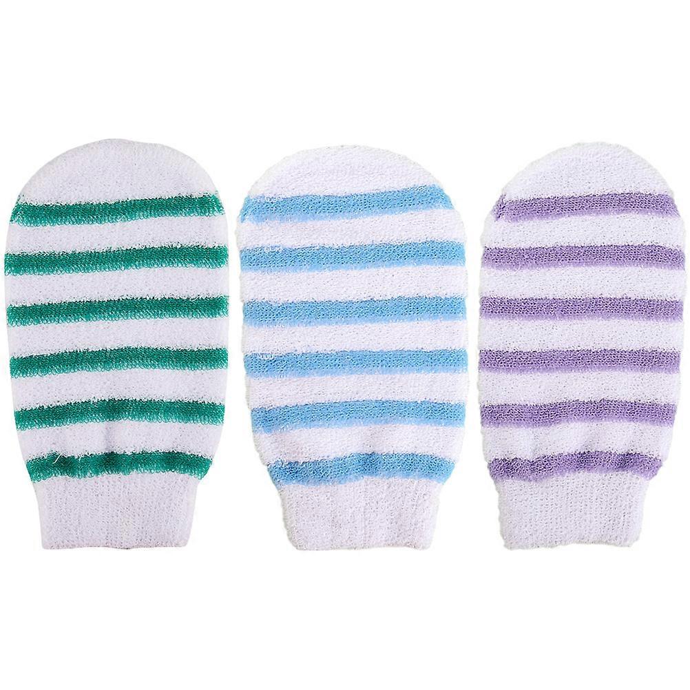 Shower Glove Body Scrubbing Mitt Assorted Color 3Pcs