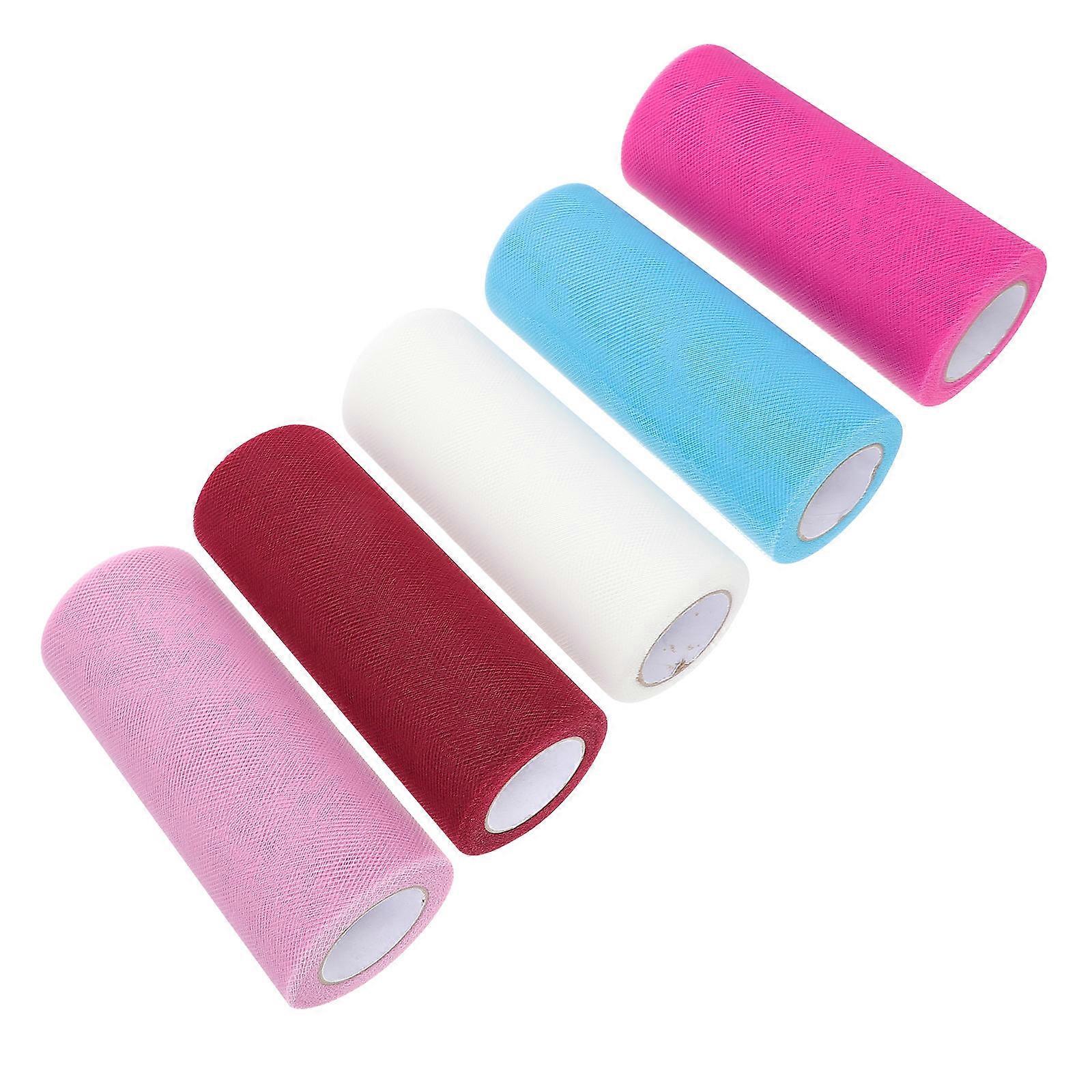 Burlap Fabric Roll Gauze Rolls Diy Crafts Clothing Application Pink 15X6.3CM 5Pcs