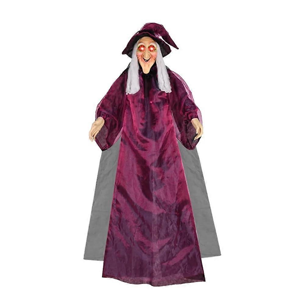 Halloween Decoration, Voice-Controlled Witch, Large Hanging Ghost with Sound-Generating Effects for Haunted Houses