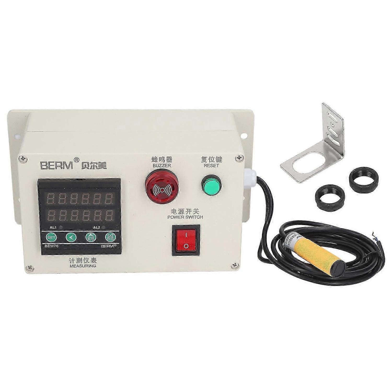 BERM Mechanical Length Counter Double Row 6 Digit Automatic Digital Length Meter Counter AC100240V