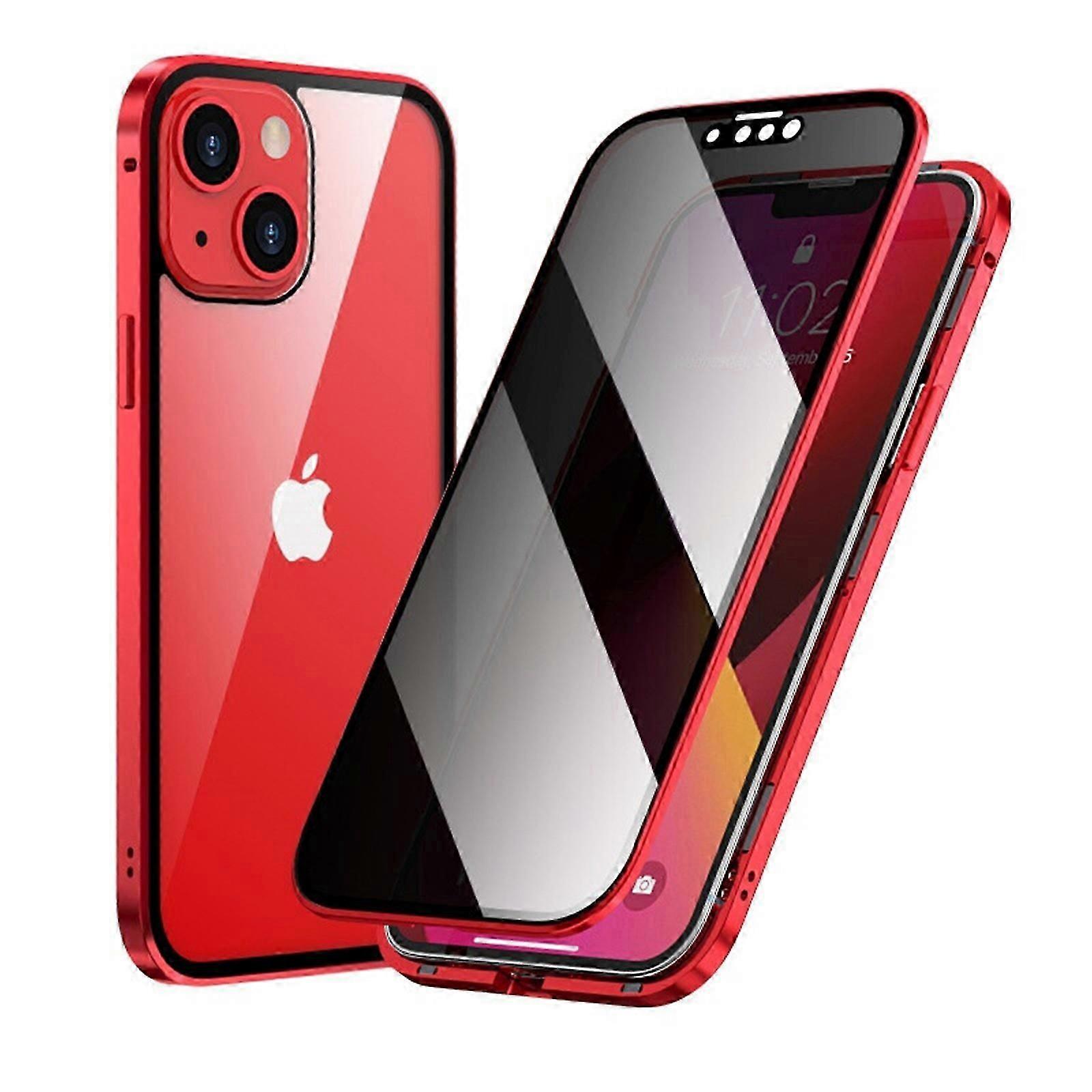 İPhone 15 Plus için Gizlilik Manyetik Kılıf, Gözetleme Önleyici Çift Taraflı Temperli Cam Telefon Kılıfı Manyetik Adsorpsiyon