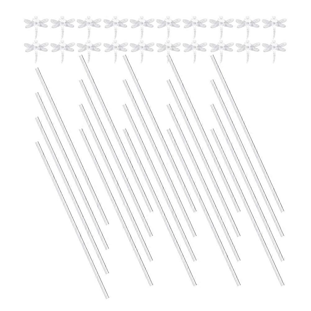Transparent Acrylic Plant Support Stakes with Orchid Clips – Durable, Weather Resistant Stem Poles for Indoor and Outdoor Plants – Easy Installation
