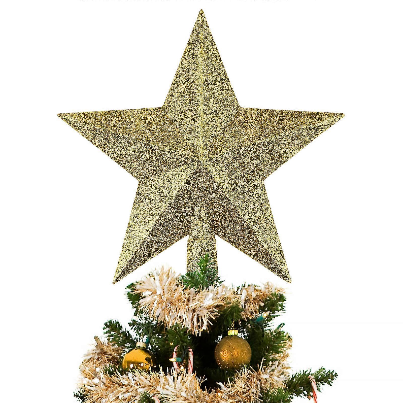 Tree Top -Pointed Star-Shaped Ornament School Decoration .9×7.9×1.6in Tree Topper 1Set