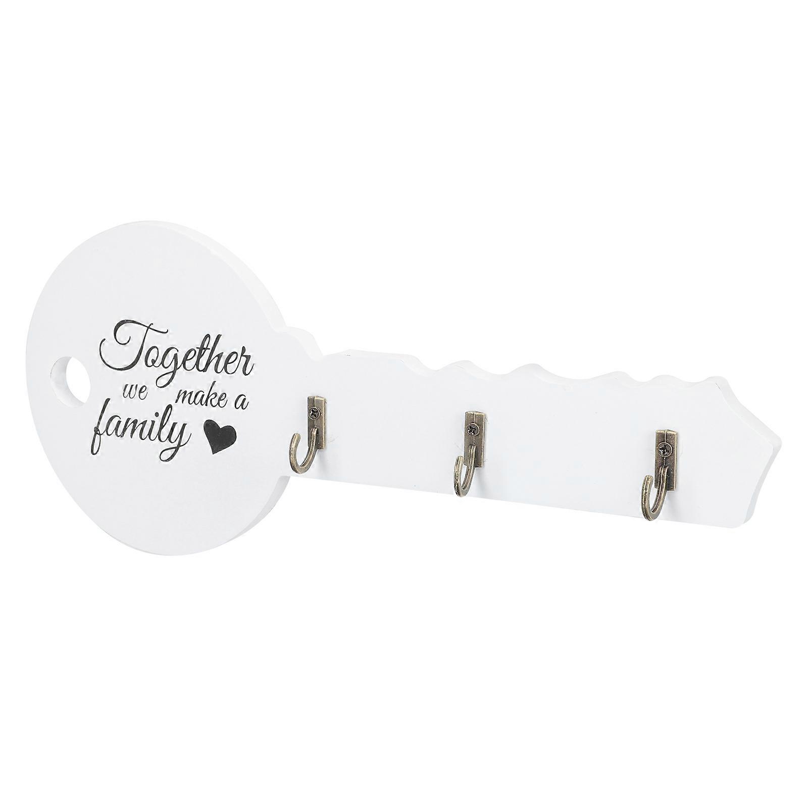 Key Hooks Hanging Keys American Retro Hanger Wall-Mounted Storage For Living Room 30x13cm White 1Pcs
