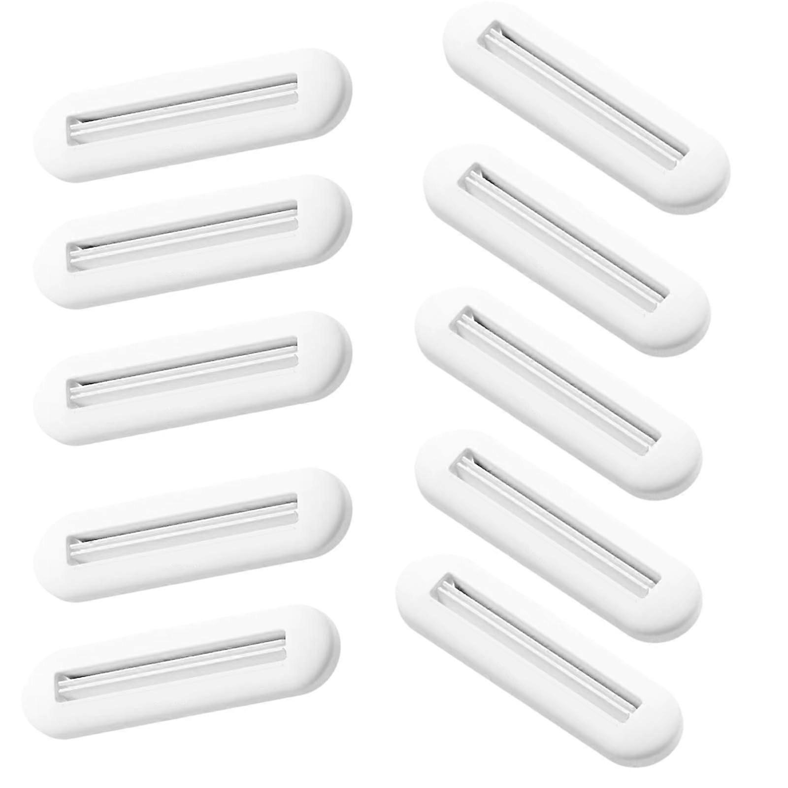 Set of 10 toothpaste squeezers, simple roller press, hand cream, tube squeezer clip for home, bathroom, travel, spacesaving Ref: 6874