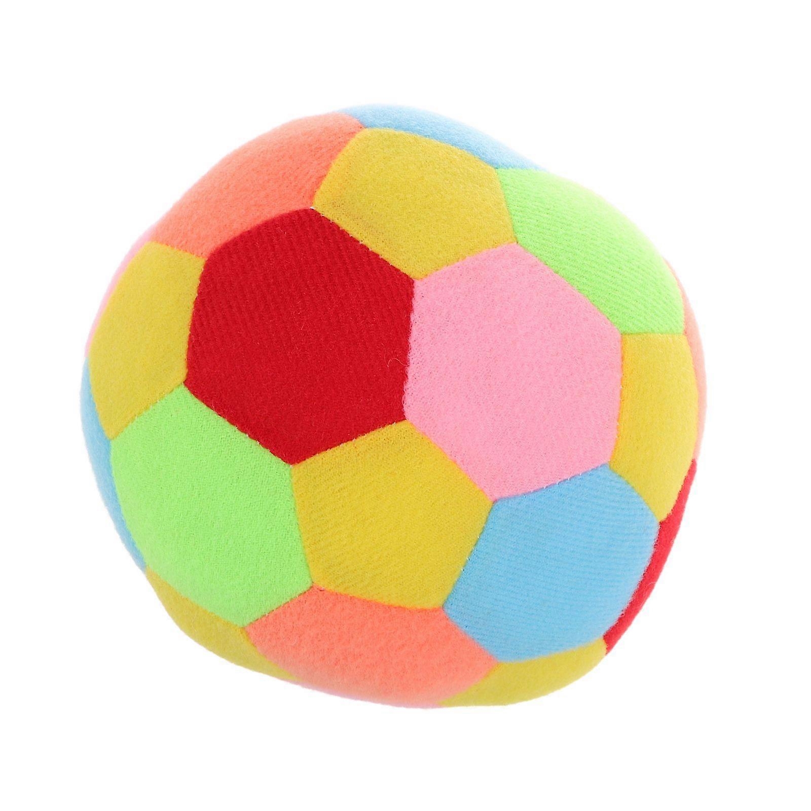Soft Plush Sensory Rattle Ball for Babies Colorful Fabric Ball for Baby Grasping and Sensory Development Infants and Toddlers 13cm