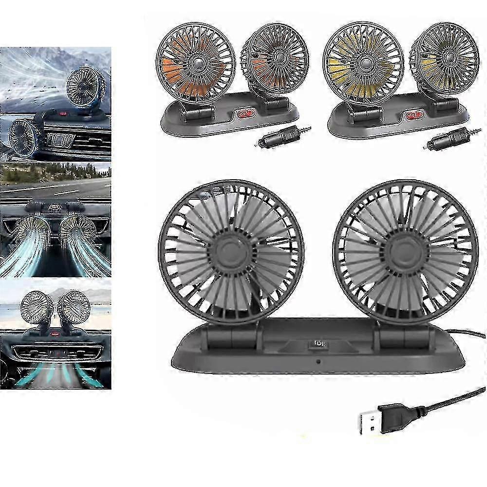 Nylig dobbel kjøling av bilvifte Presencte, oppgradert bærbar kjølevifte for kjøretøy