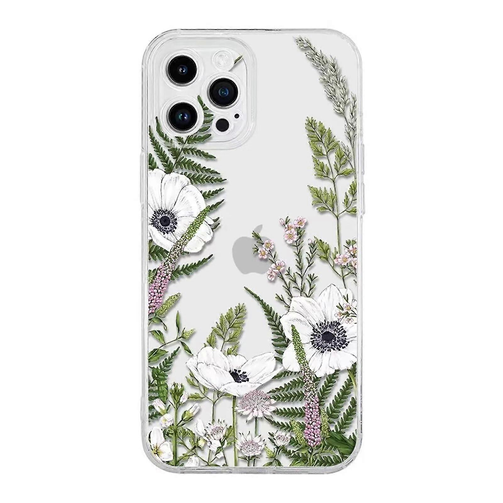 Creative Flower Case For iPhone 14, Butterfly Pattern, Transparent Soft TPU Slim Case, Scratch-Resistant Gel