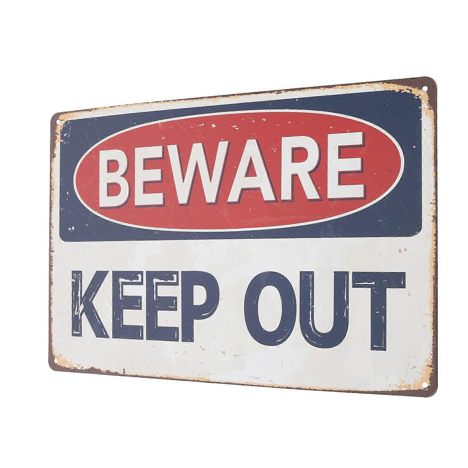 Retro Garden Signs Warning Metal Sign for Courtyard House Adornment 11.9×7.9×0.1in Attention Catching 1Pack
