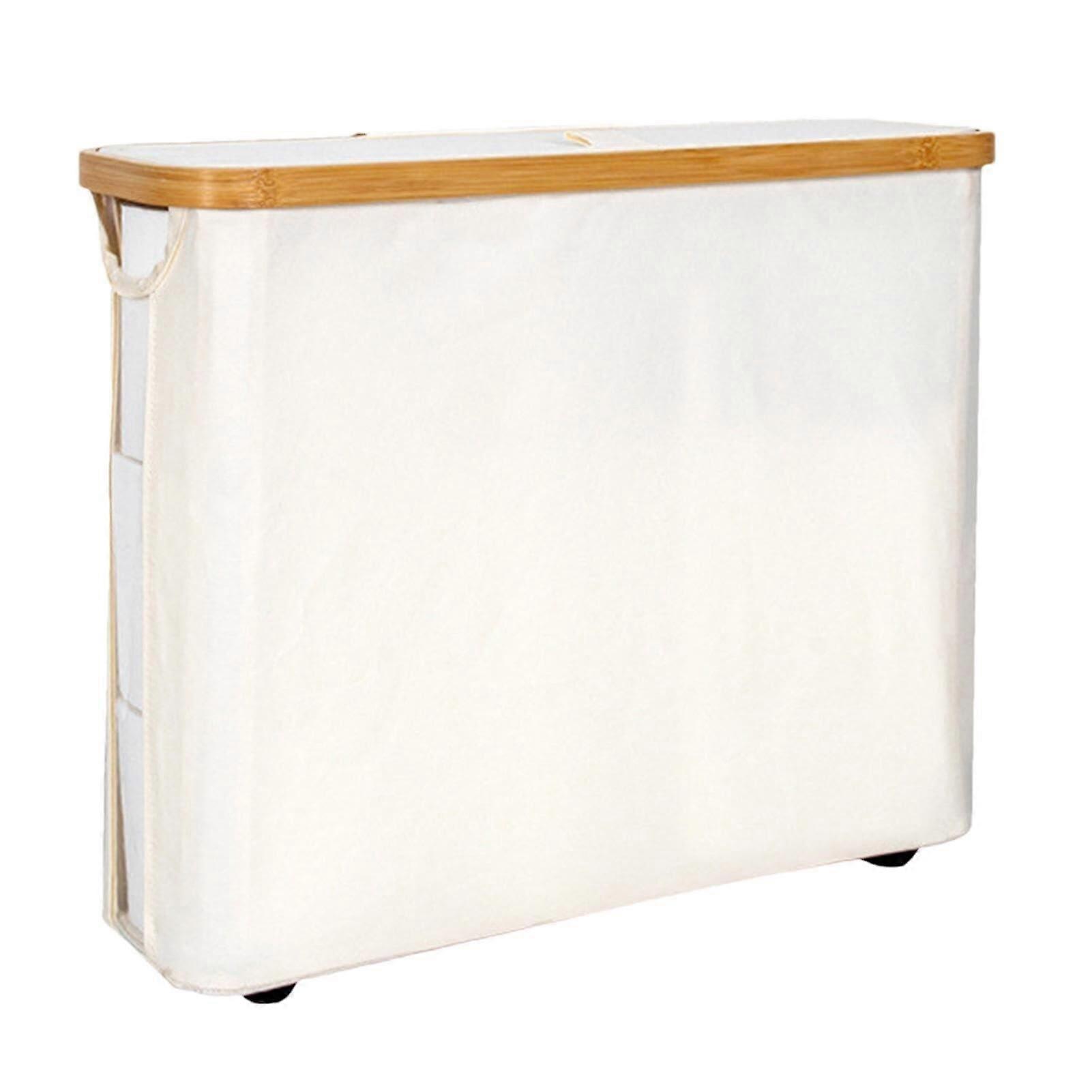 Toilet Paper Organizer with Lid, Large Collapsible Storage Basket, Dustproof Sorter, Beige Color, Ideal for Bathroom Storage