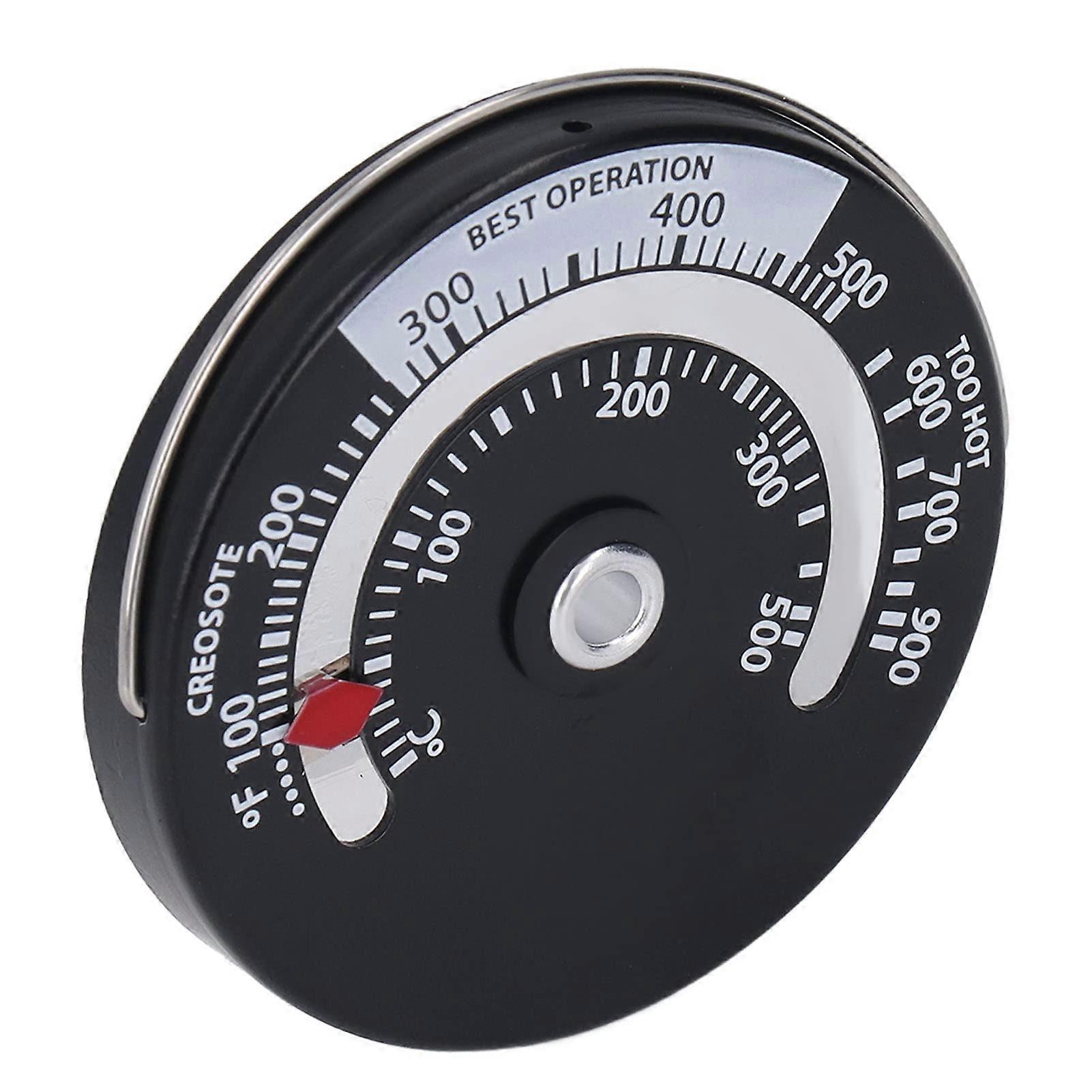 Magnetic Stove Thermometer 0500℃ with Aluminum Alloy Dial Precision Fireplace Thermometer Gauge, Ideal for Gas, Wood and Pellet Stoves