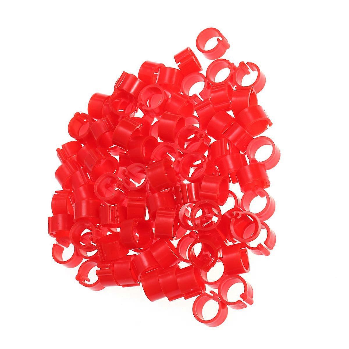 Parrot Leg Bands Foot Bird Opening Foot Rings Separating Hatches Parakeets Red 0.8 x 0.8 x 0.5 Cm 100 Pcs