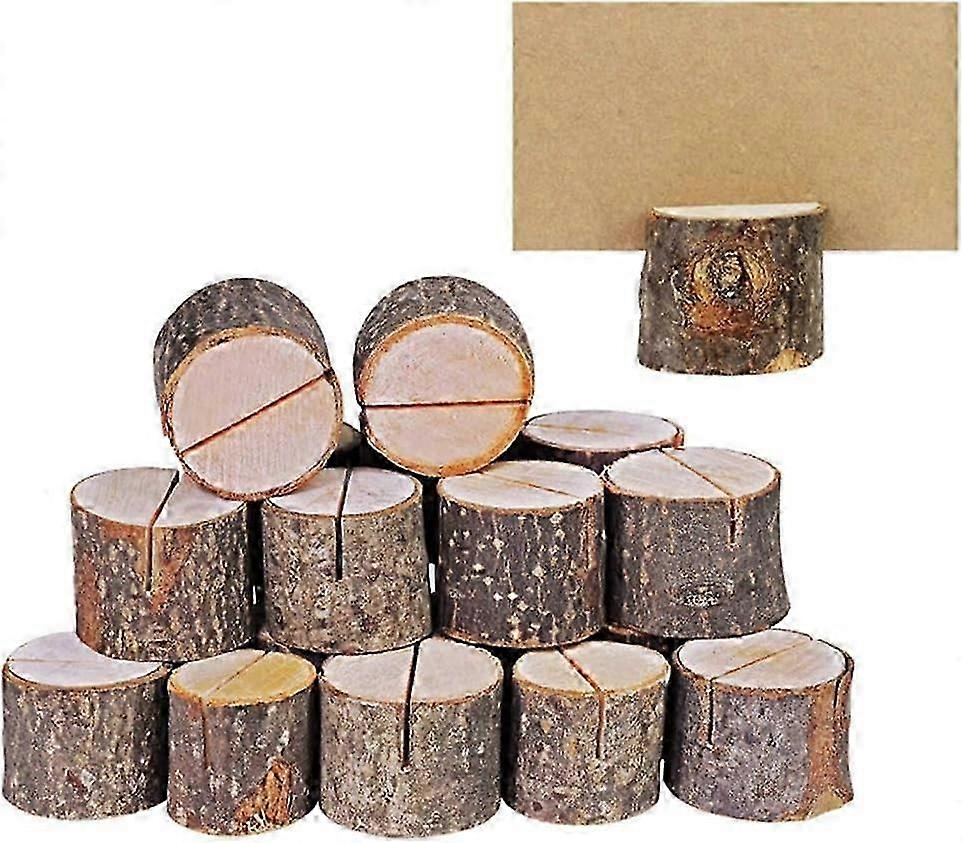 30 Pcs Rustic Wood Place Card Holders - Wedding & Party Table Number Stands for Elegant Decor & Personalization