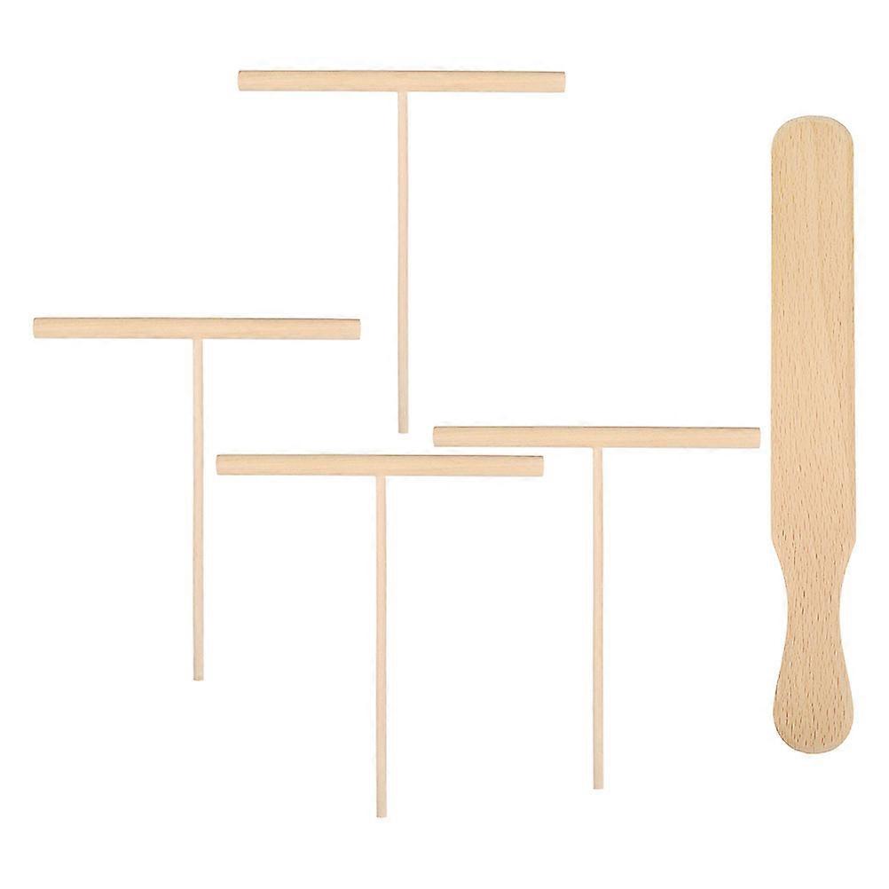 Crepe Spreader Spatula Set for Kitchen Use Crafted from Synthetic Material Light Brown