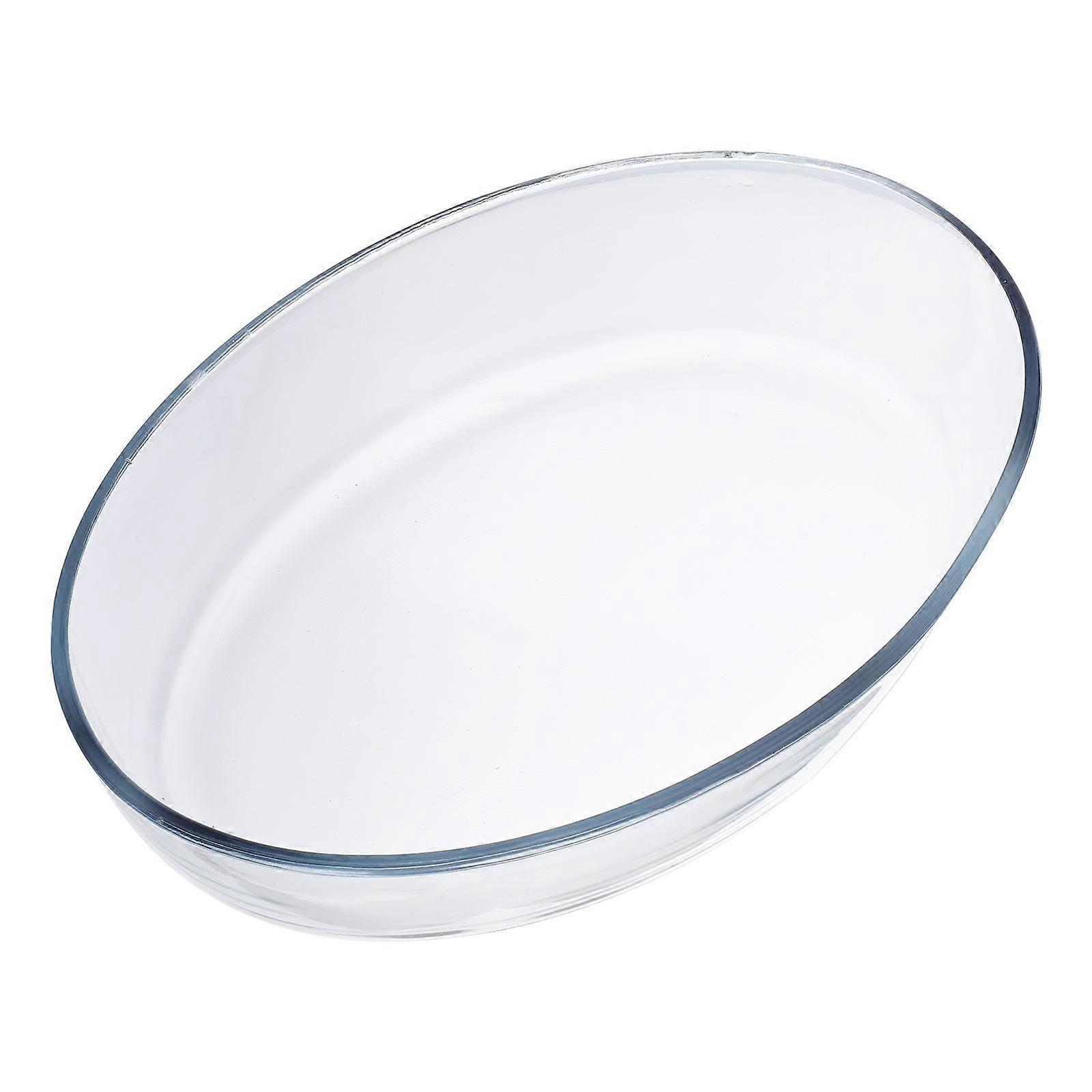 Glass Bakeware 1Pcs Transparent Microwave Oven Plate for Baking Use Featuring Extreme Temp Range