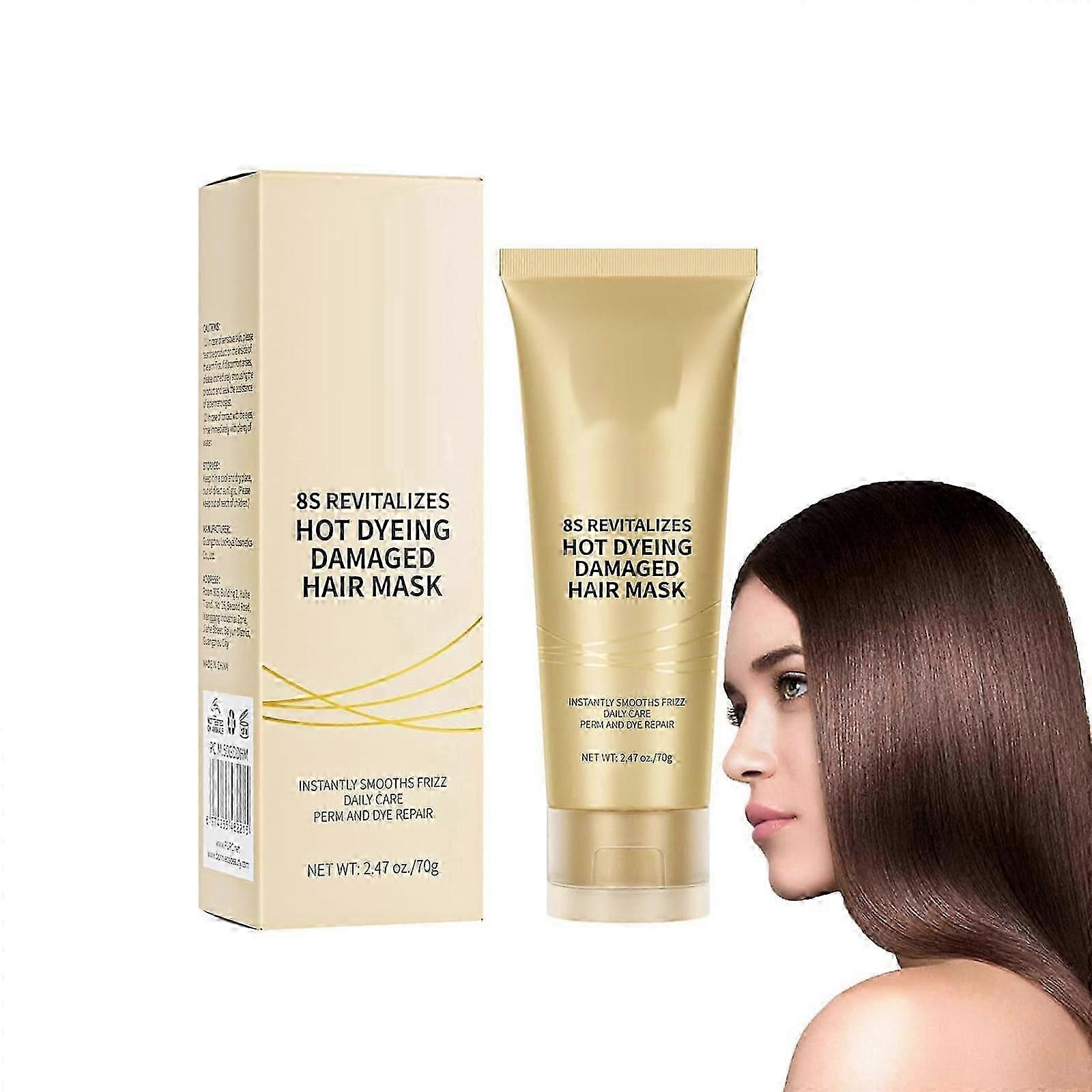 מסכת שיער מתקדמת, מסכת שיער פגומה 8s עם צביעה חמה, מסכת שיער מקצועית לטיפול בקרטין, מחליקה קרזול באופן מיידי